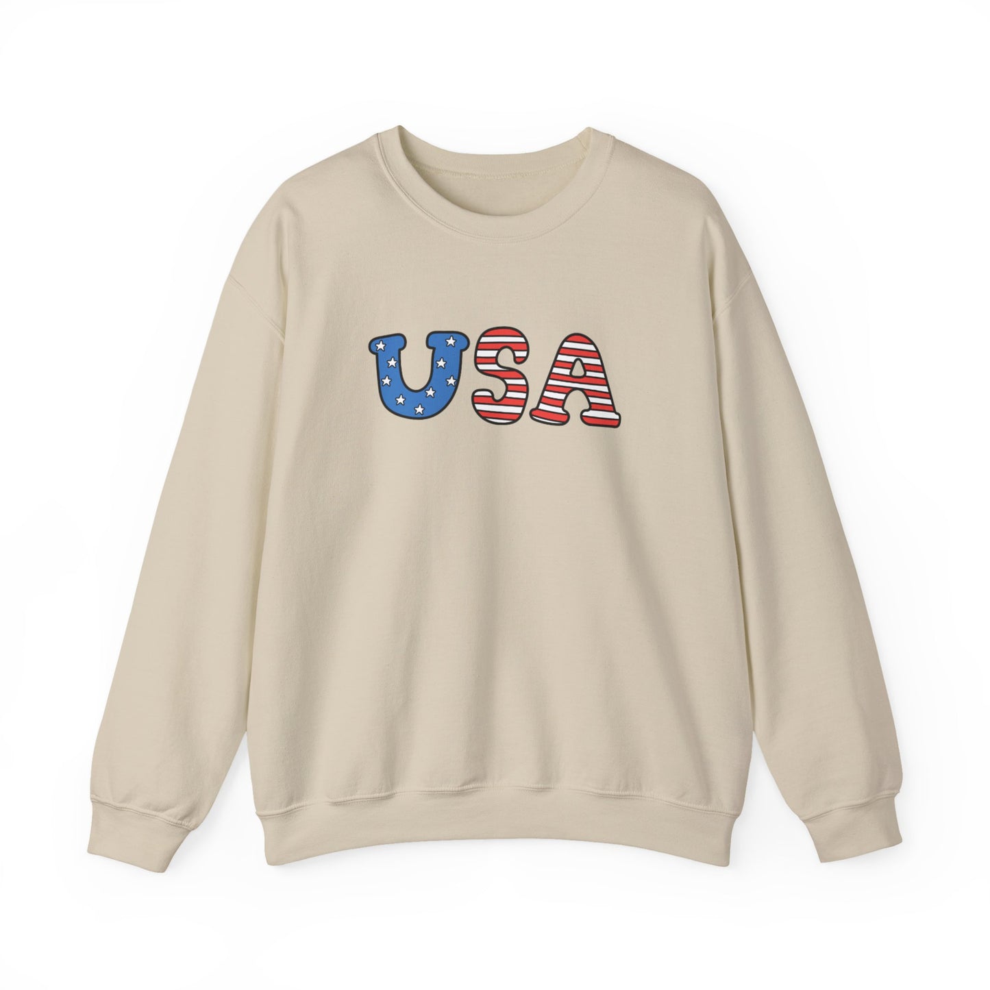 USA Flag Graphic Sweatshirt — Patriotic Crewneck