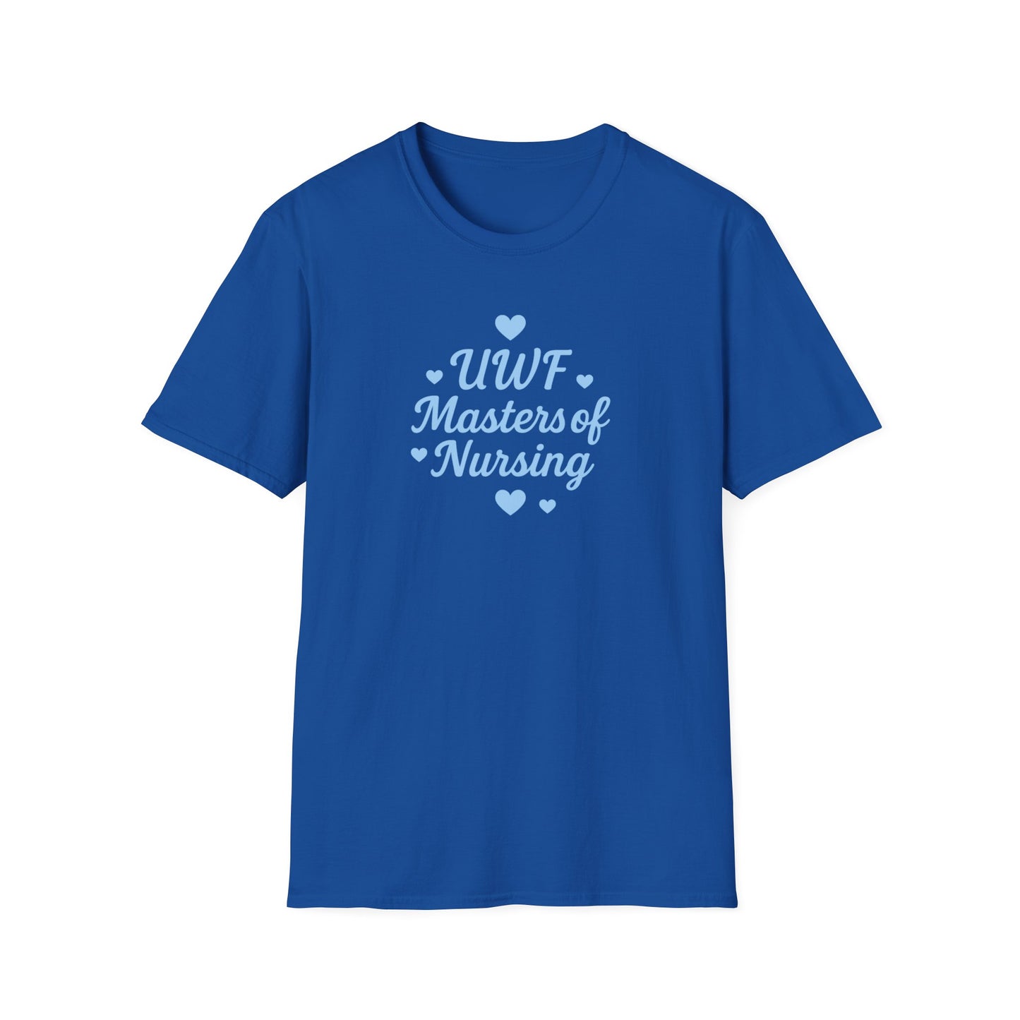 UWF Masters of Nursing T-Shirt — Light Blue Heart Nursing School Tee