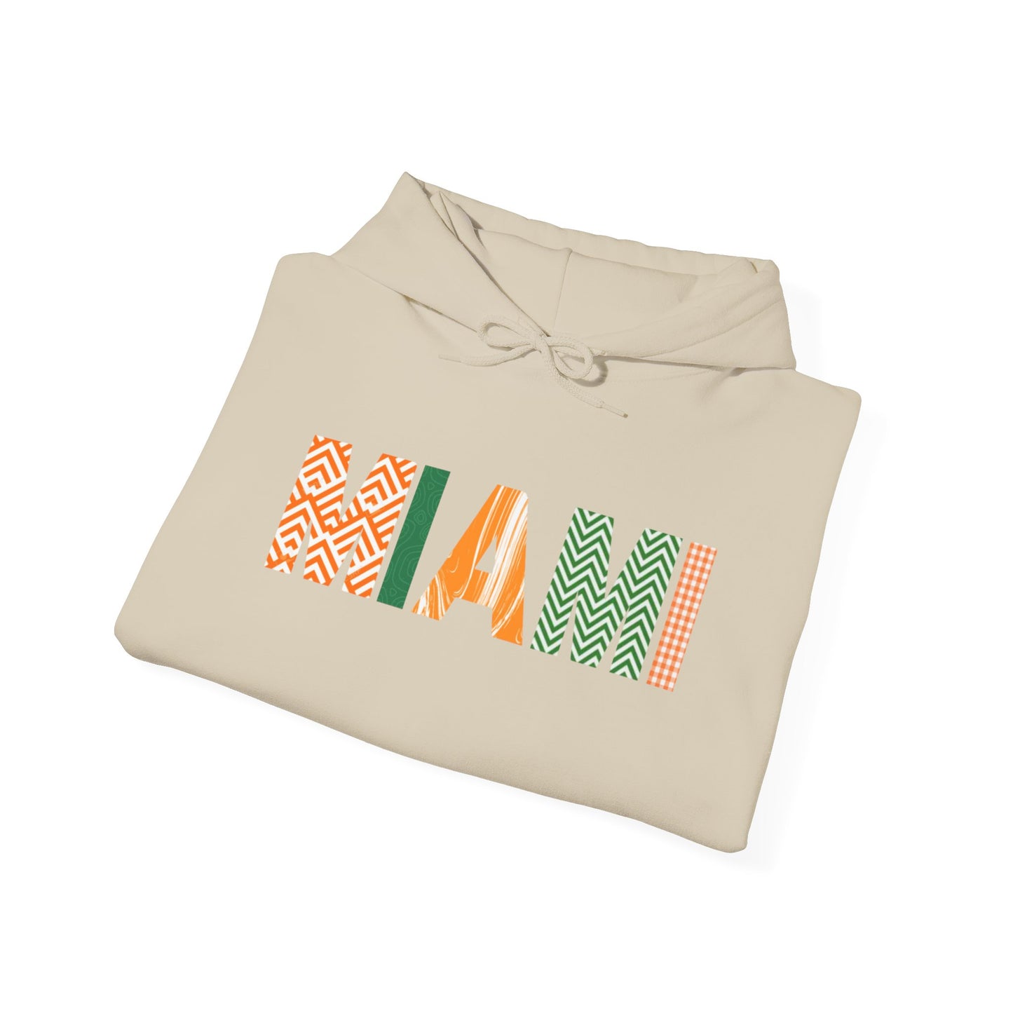 Miami Patterned Hoodie - Bright Geometric MIA City Sweatshirt