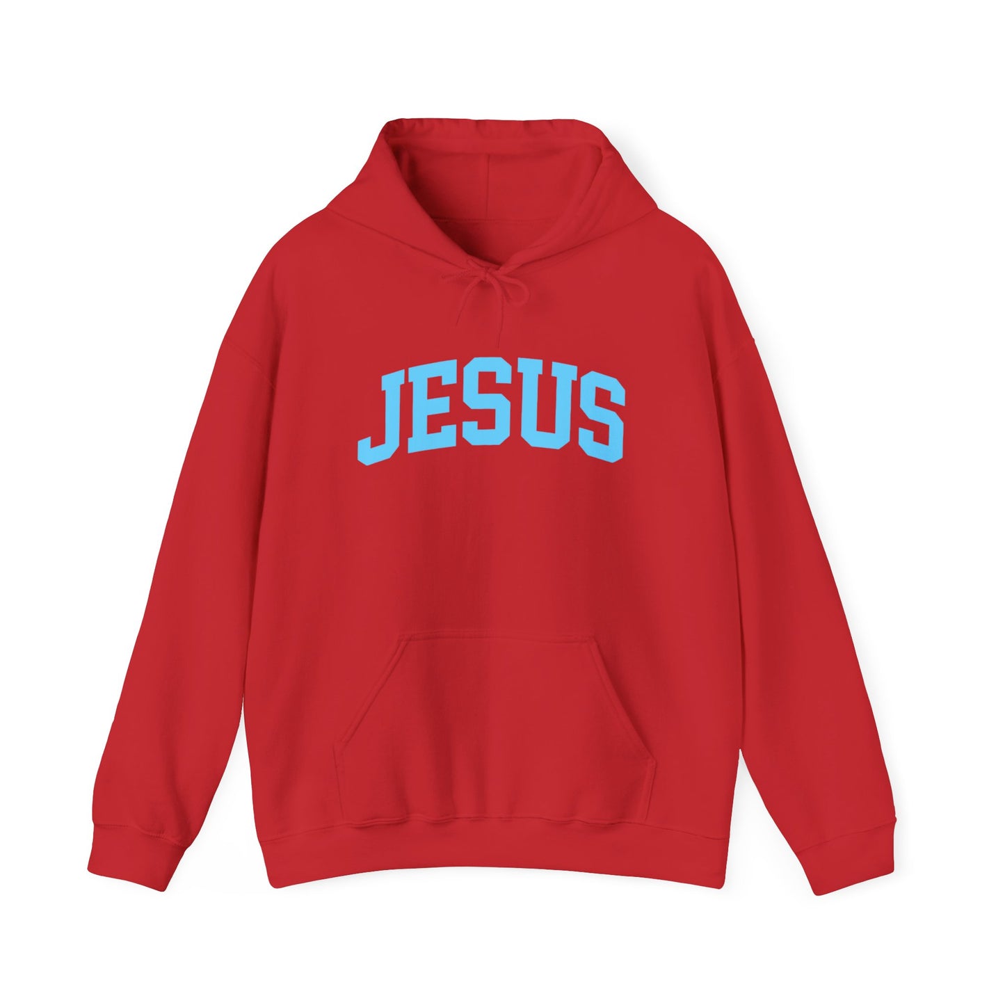 Jesus Hoodie - Blue Lettering Christian Faith Pullover
