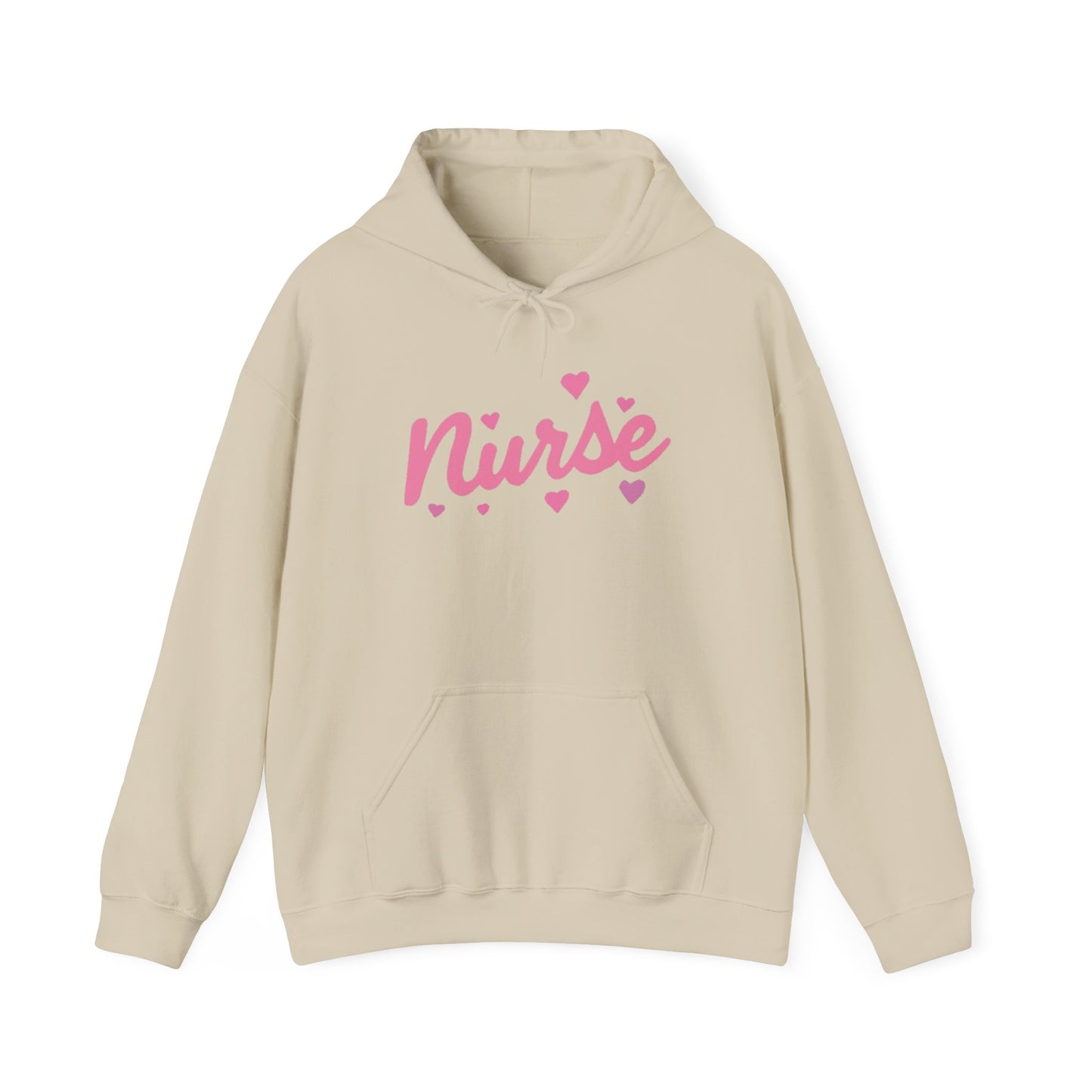 Nurse Heart Hoodie — Pink Script Nurse Hoodie for Medical Professionals, Gifts for Nurses