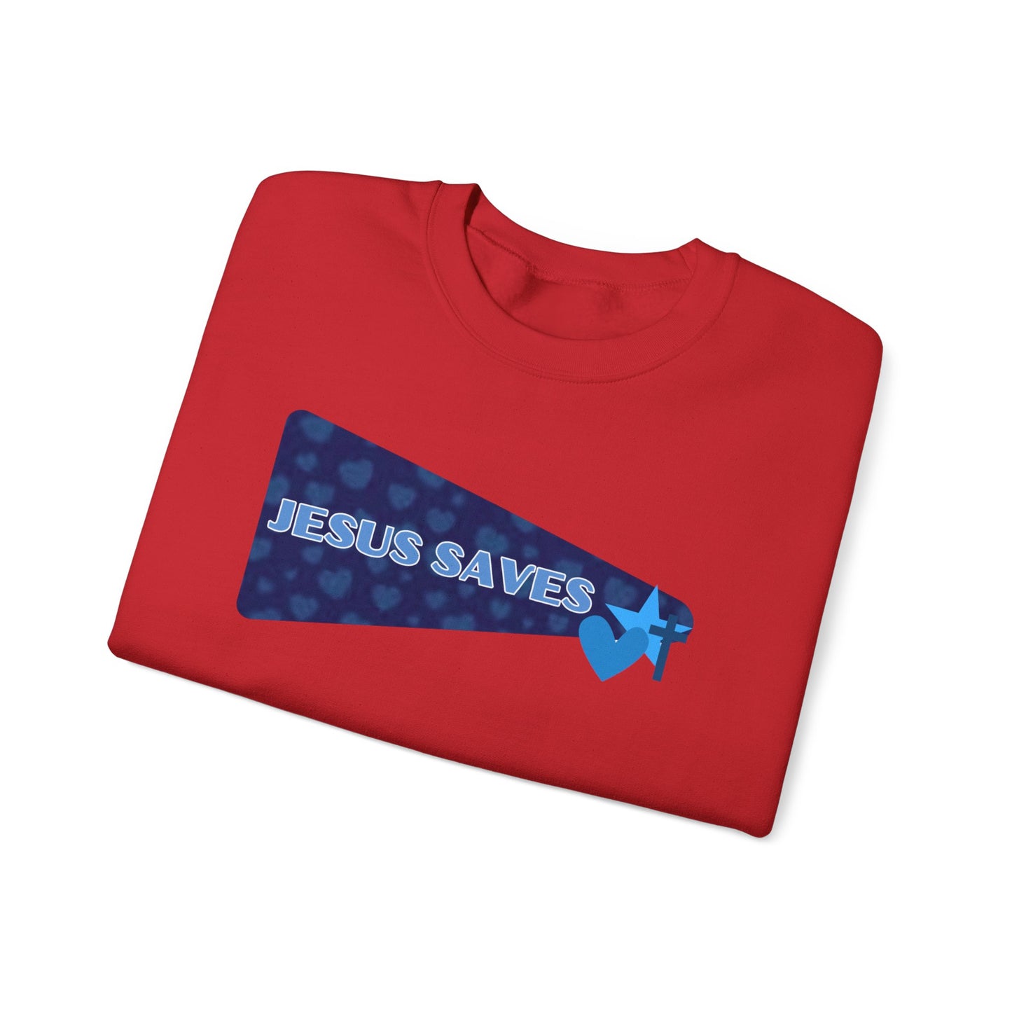 Jesus Saves Crewneck Sweatshirt — Christian Faith Graphic Pullover