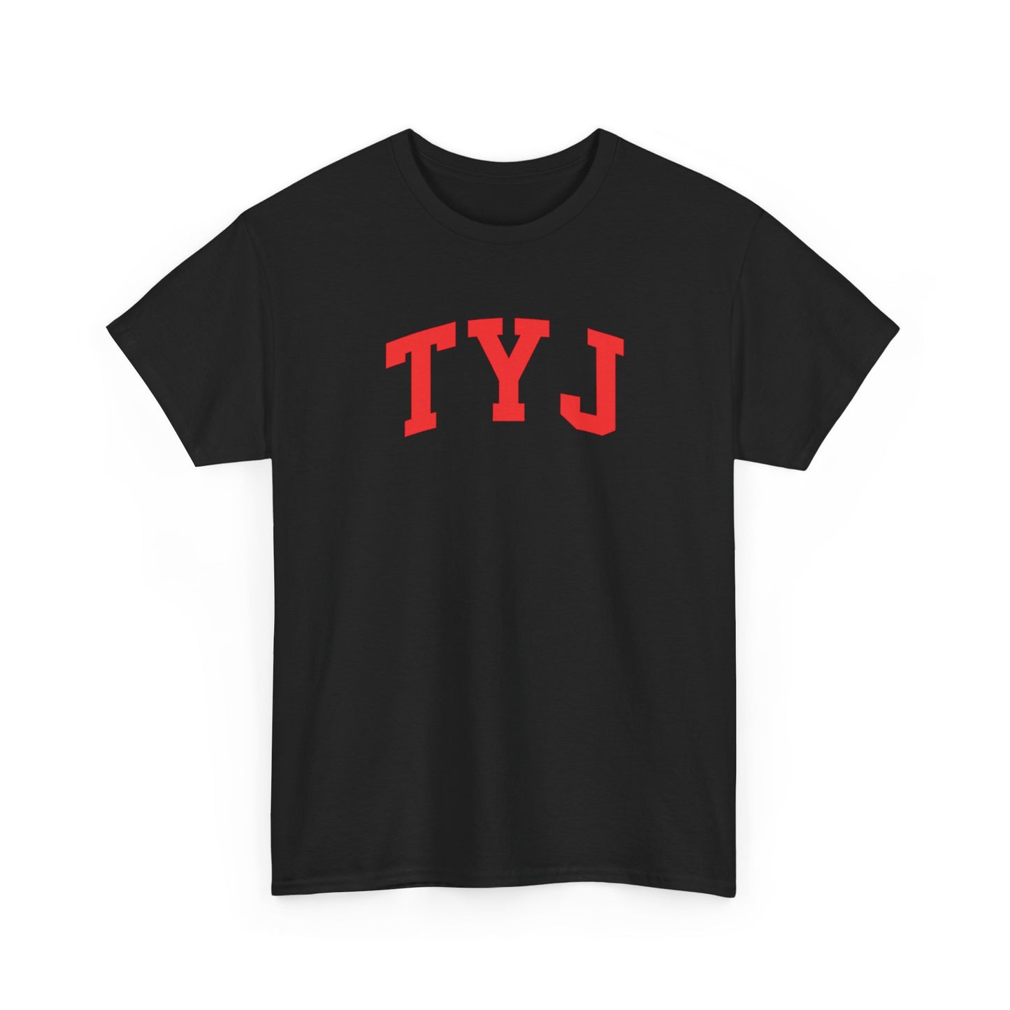 TYJ Arch Logo T-Shirt — Minimal Red College-Style Tee