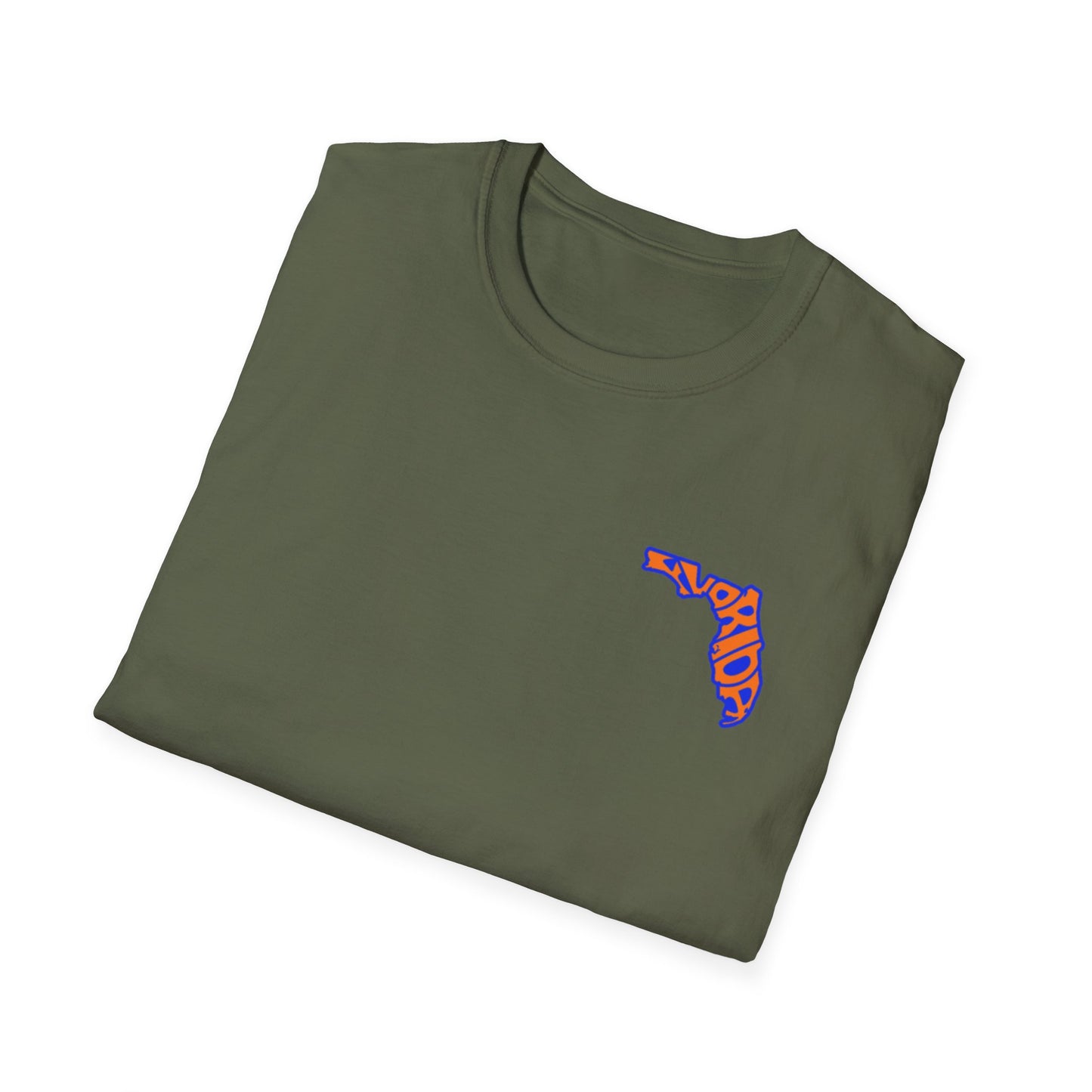 Florida State Outline T-Shirt — Orange & Blue 'Florida' Graphic Tee