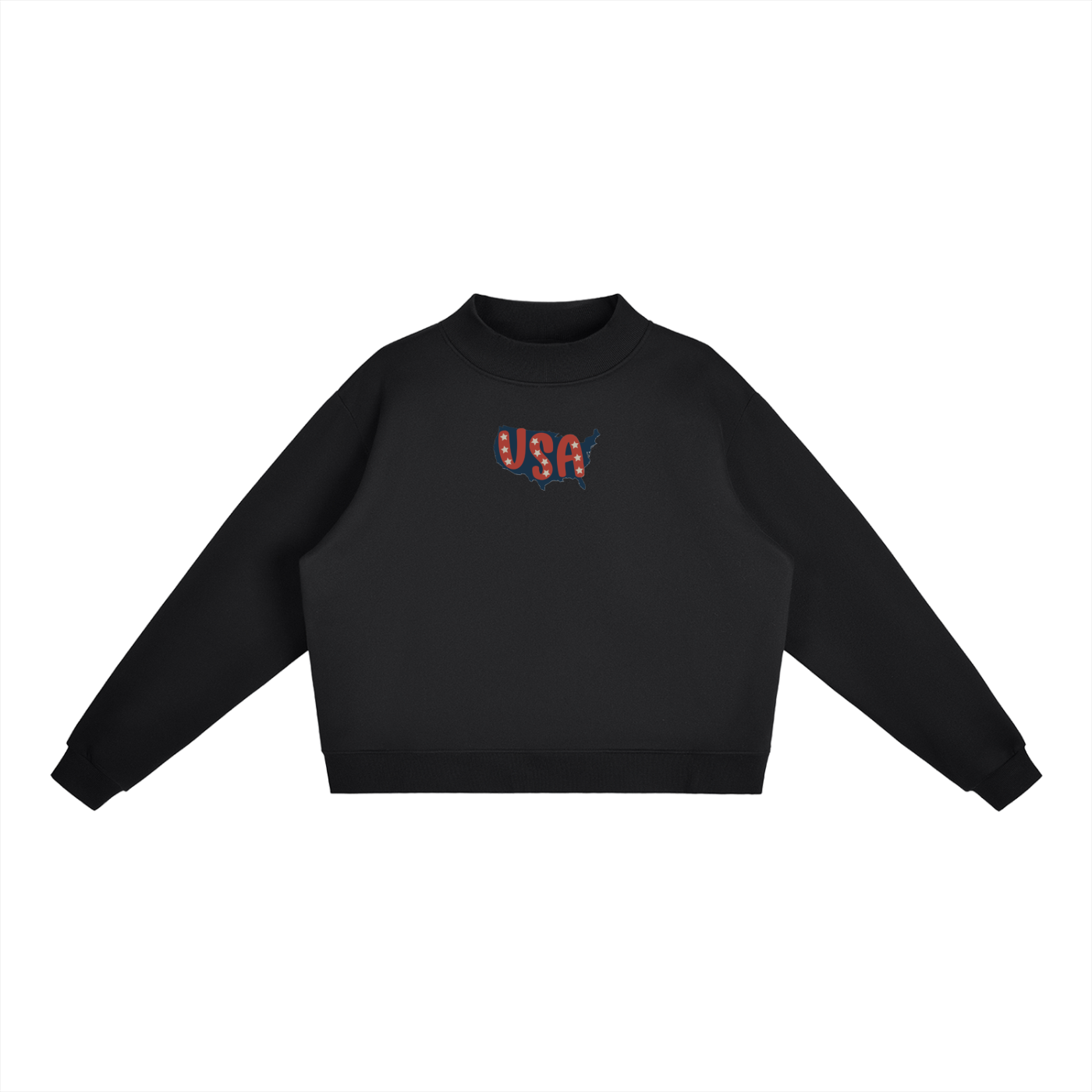 USA Continental Fleece Mock-Neck Crew Sweatshirt