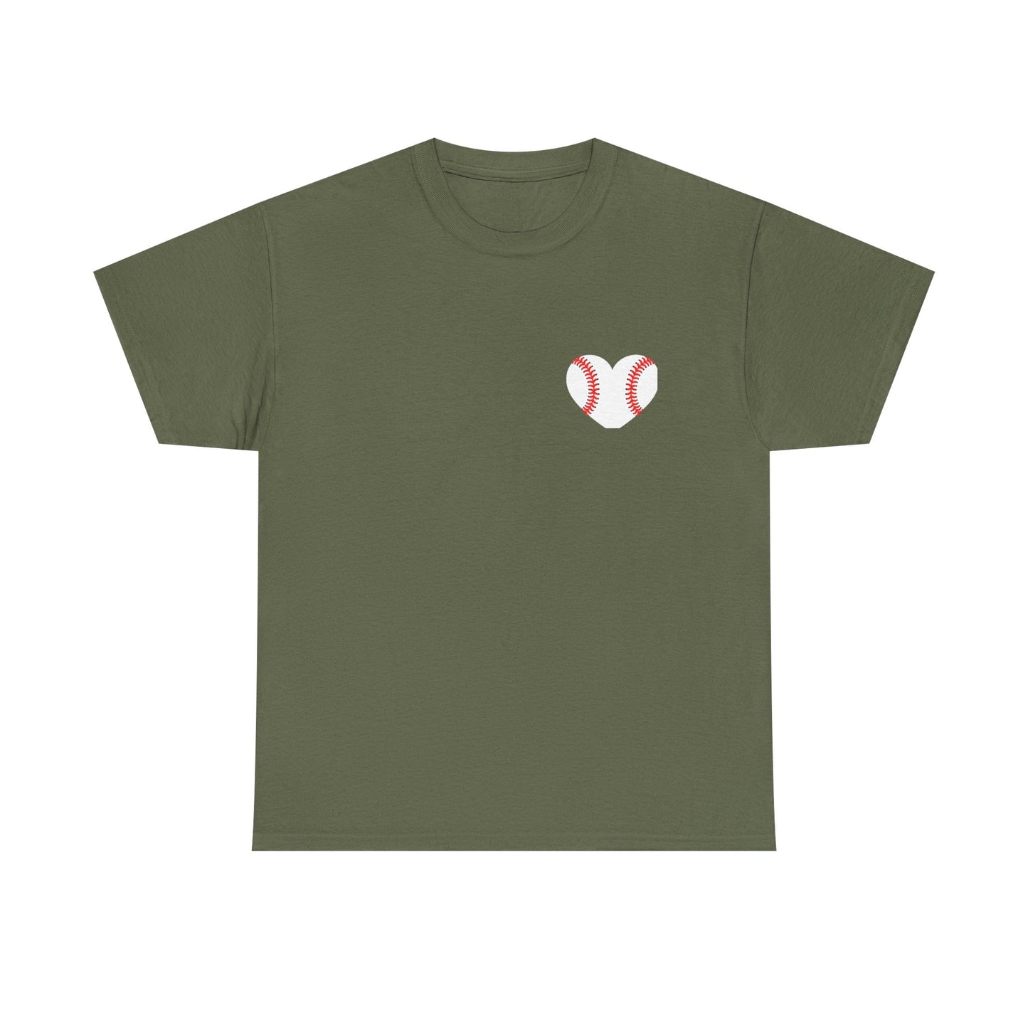 Baseball Heart Patchwork Tee – Patriotic Baseball Gear T‑Shirt