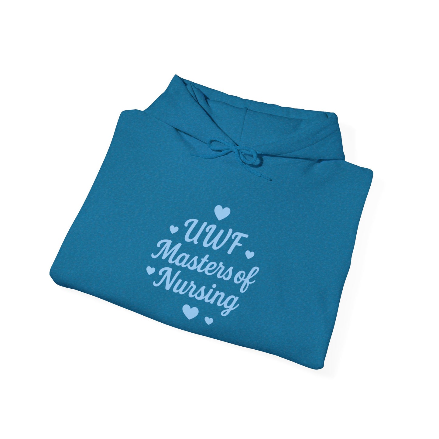UWF Masters of Nursing Hoodie — Light Blue Heart Nursing School Sweatshirt