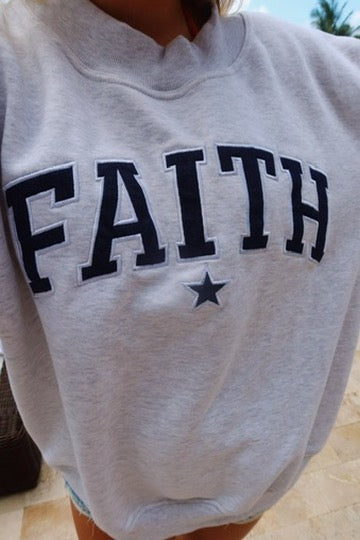 DENIM AND ASH GREY FAITH MOCK NECK