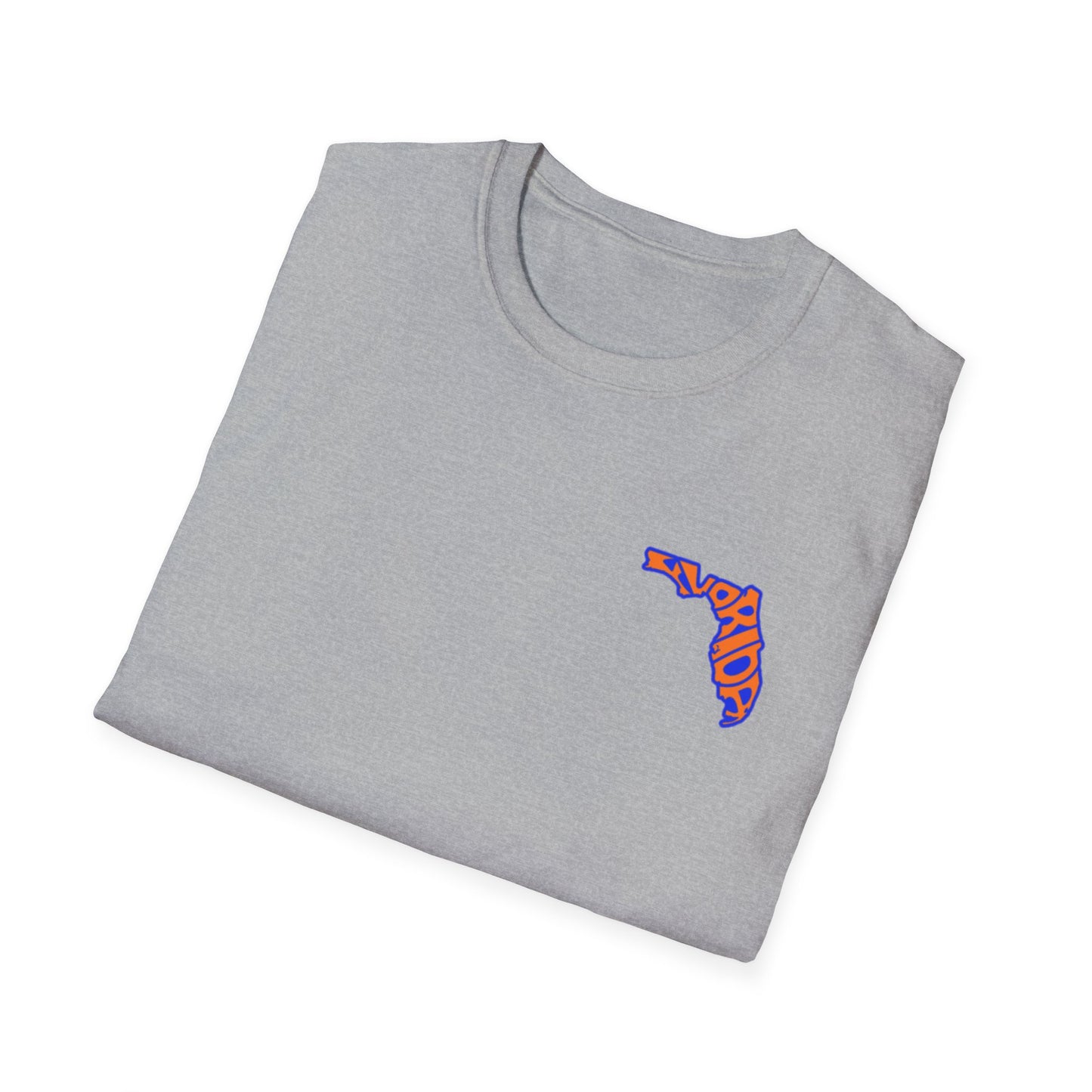Florida State Outline T-Shirt — Orange & Blue 'Florida' Graphic Tee