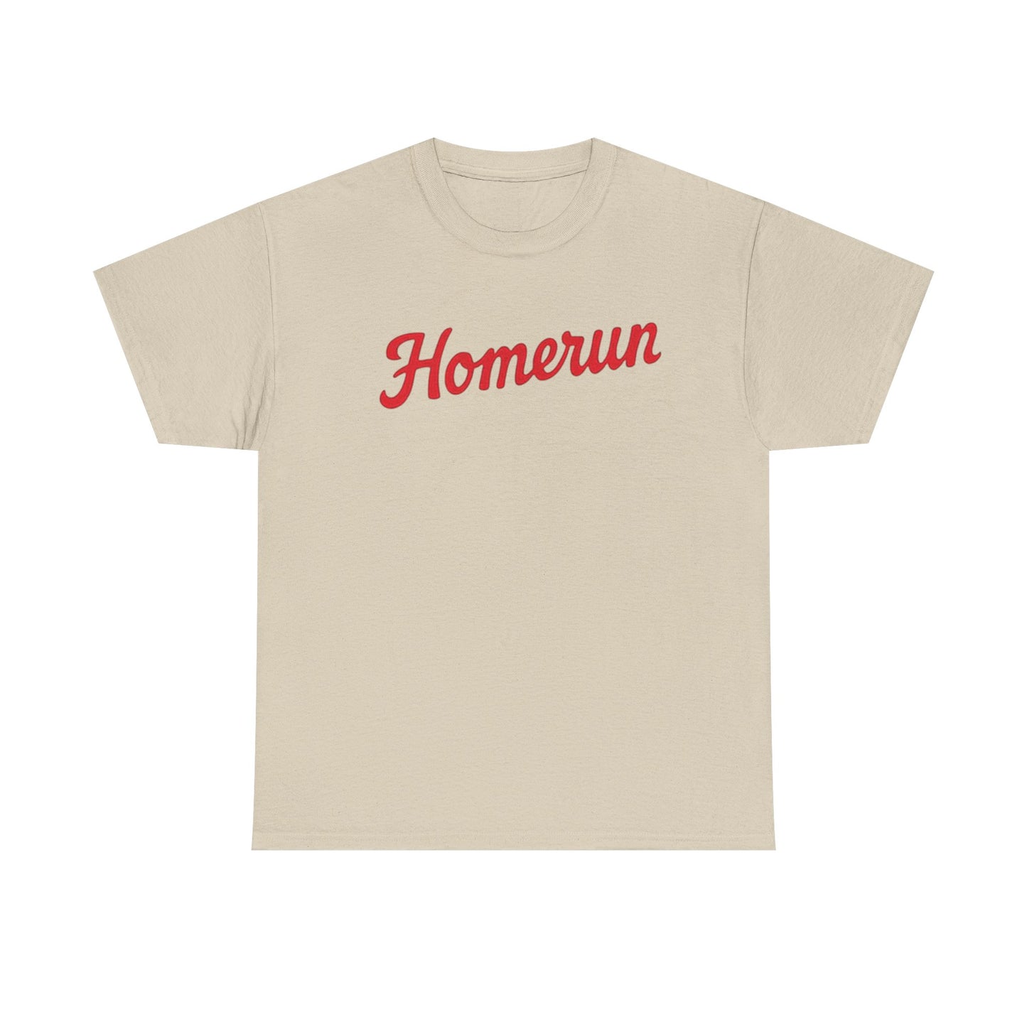 Homerun Baseball Tee — Retro Script Red Logo T-Shirt