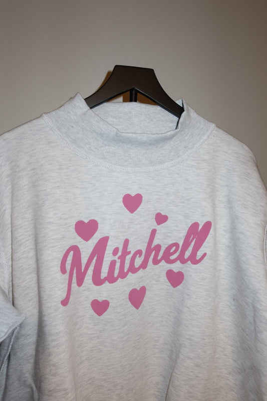 CUSTOM PUFF PRINT MOCK NECK