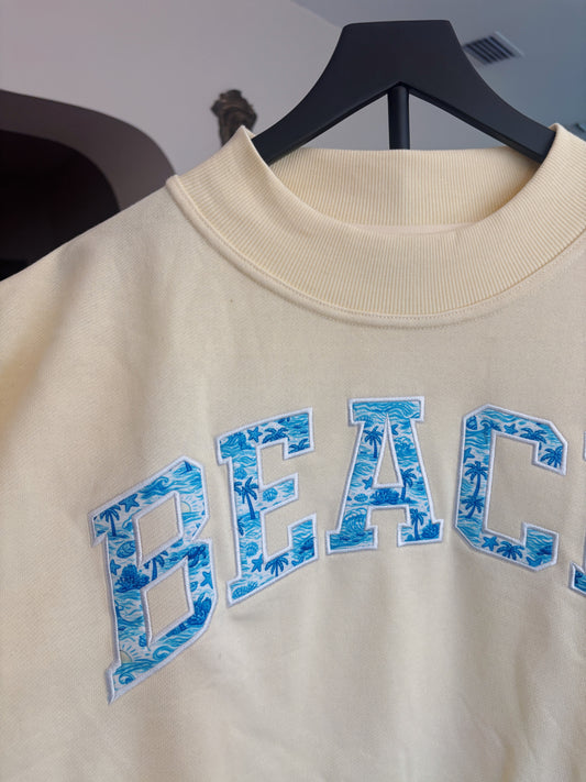 BEACH TERRY CLOTH MOCK NECK L/XL