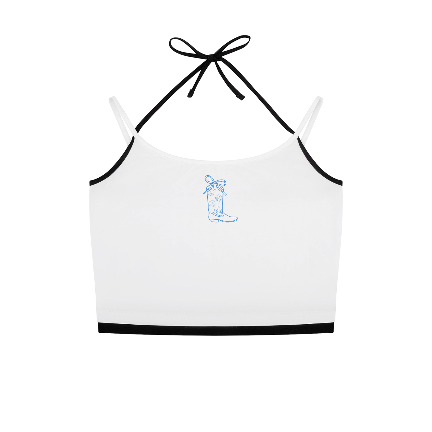 Coastal Boot Contrast Binding Halter Tank Top