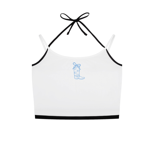 Coastal Boot Contrast Binding Halter Tank Top