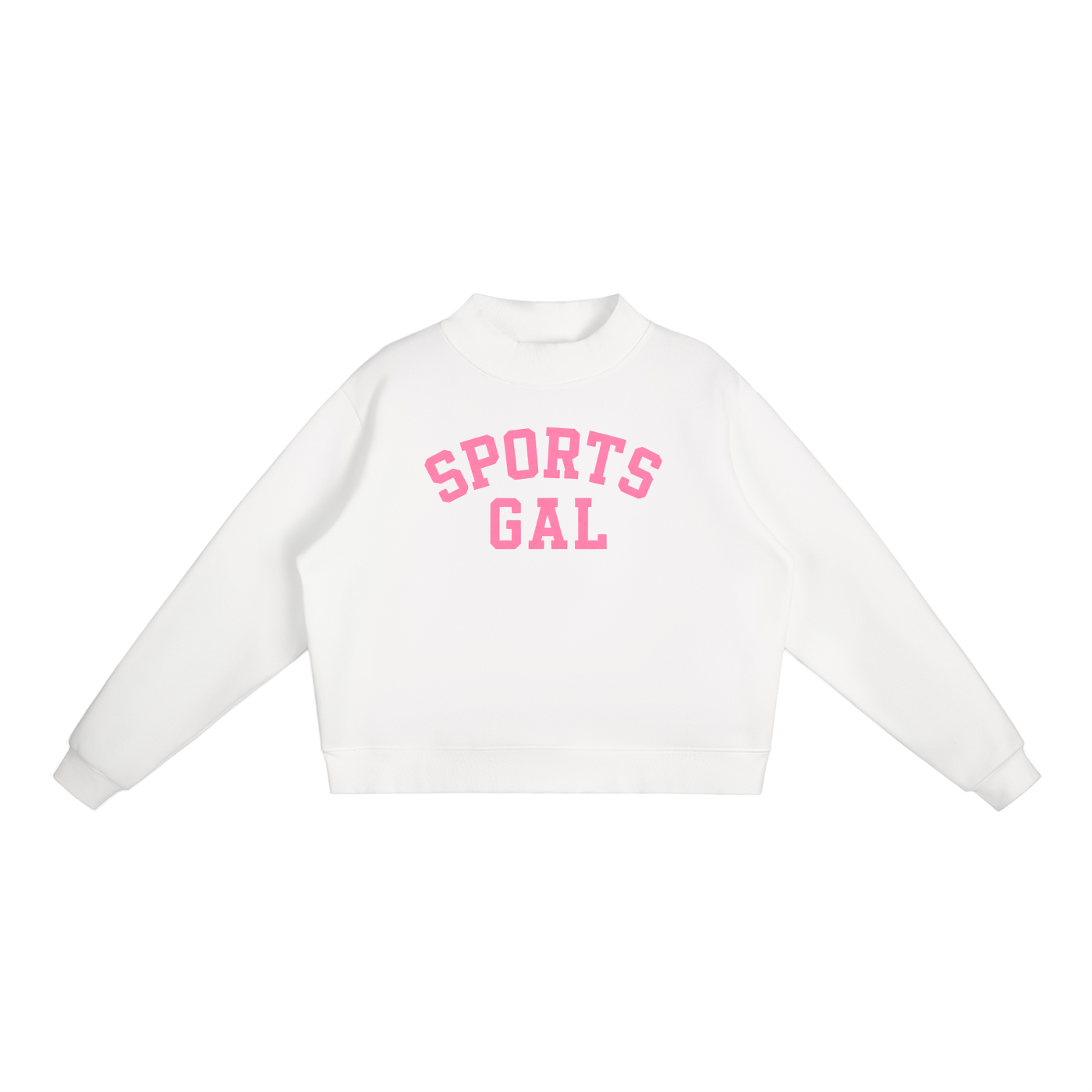 Sports Gal Essential Fleece Mock-Neck Crew Sweatshirt