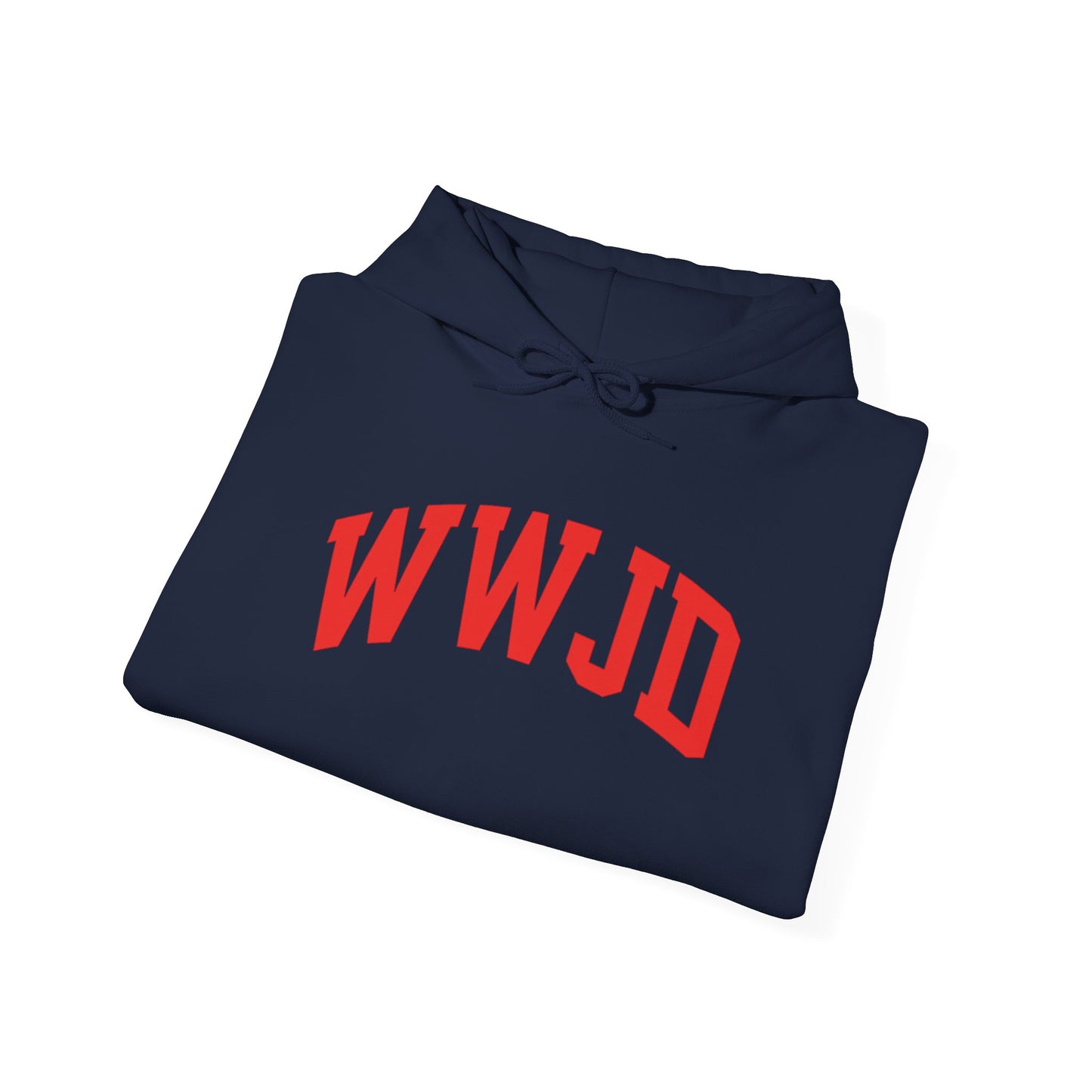WWJD Hoodie — Classic Red Lettering Christian Faith Pullover
