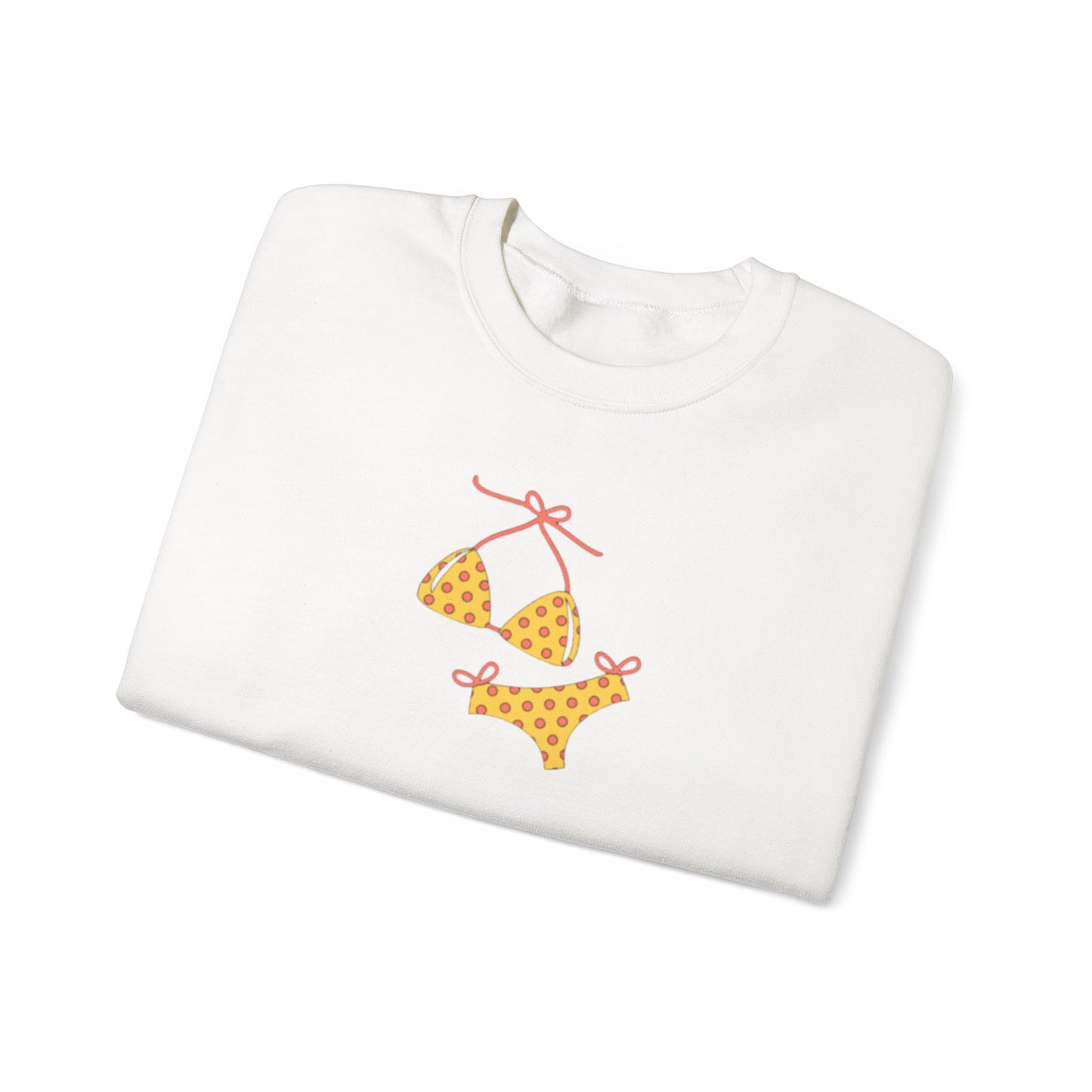Yellow Polka Dot Bikini Crew neck — Cute Summer Beach Tee