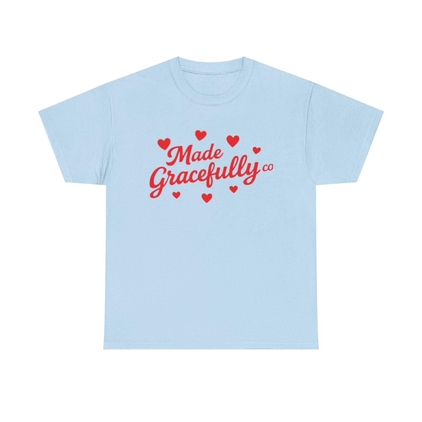 Made Gracefully Tee — Feminine Heart Script Graphic T-Shirt