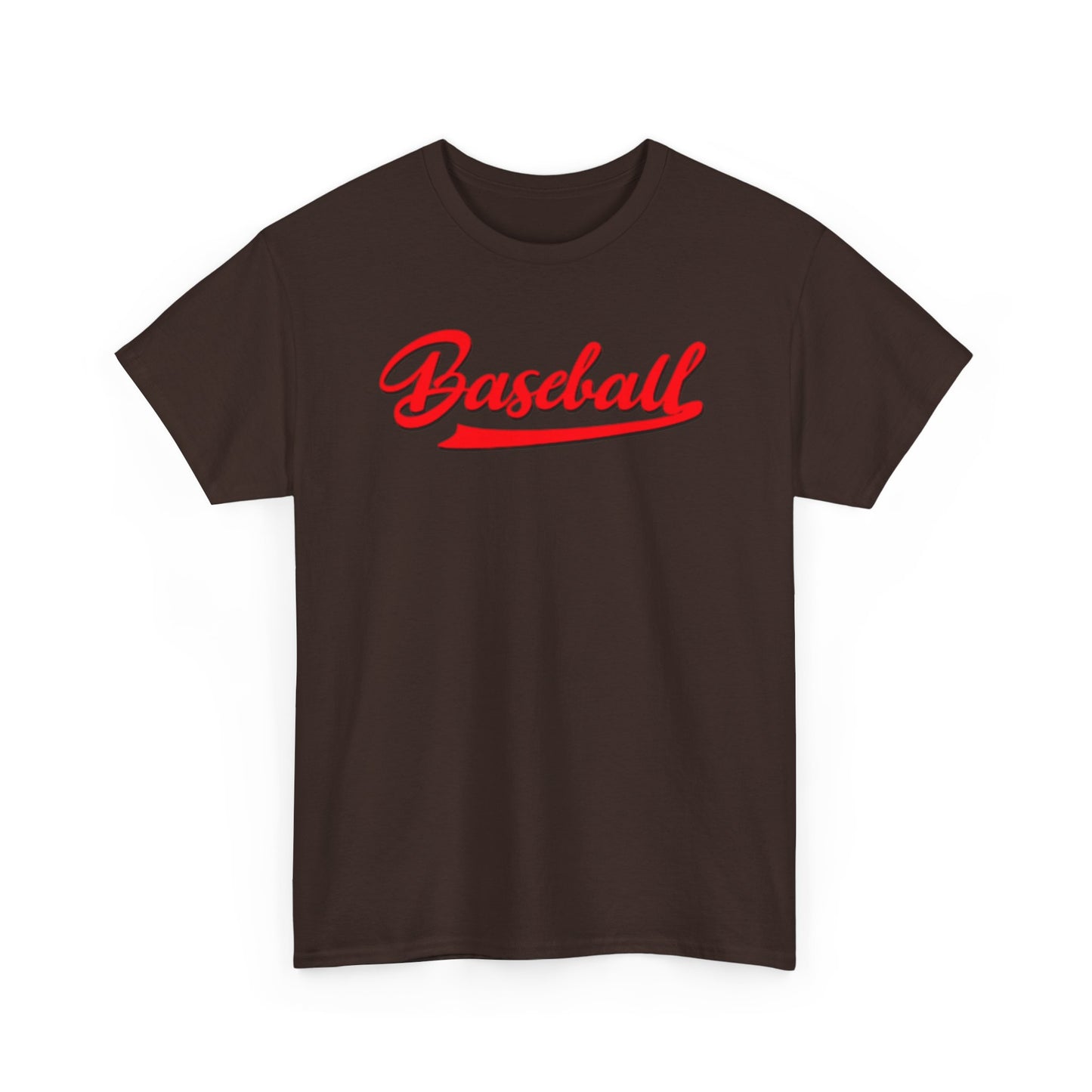 Baseball Script Tee — Red Vintage Baseball Logo T-Shirt