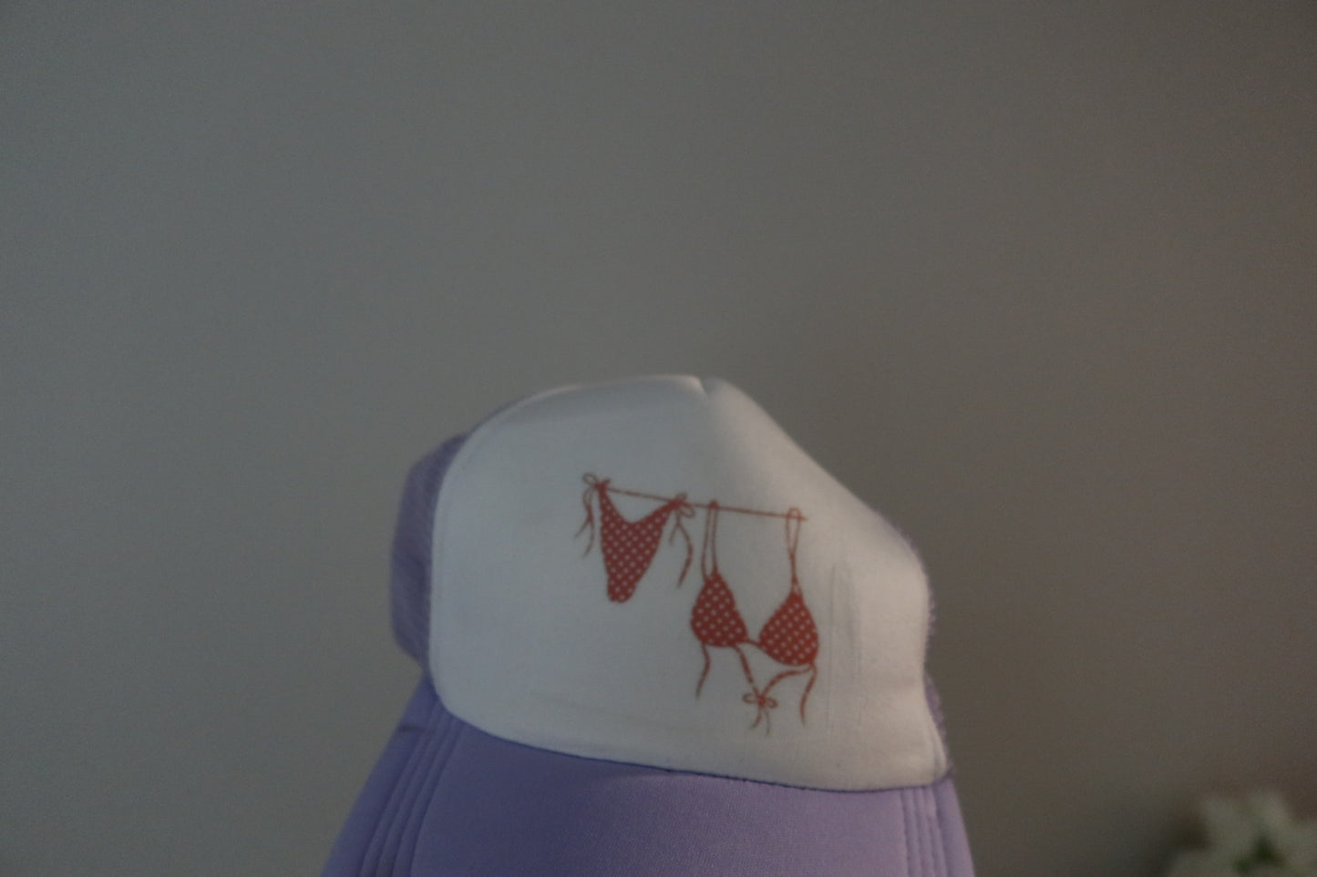 PURPLE AND PINK BIKINI TRUCKER HAT