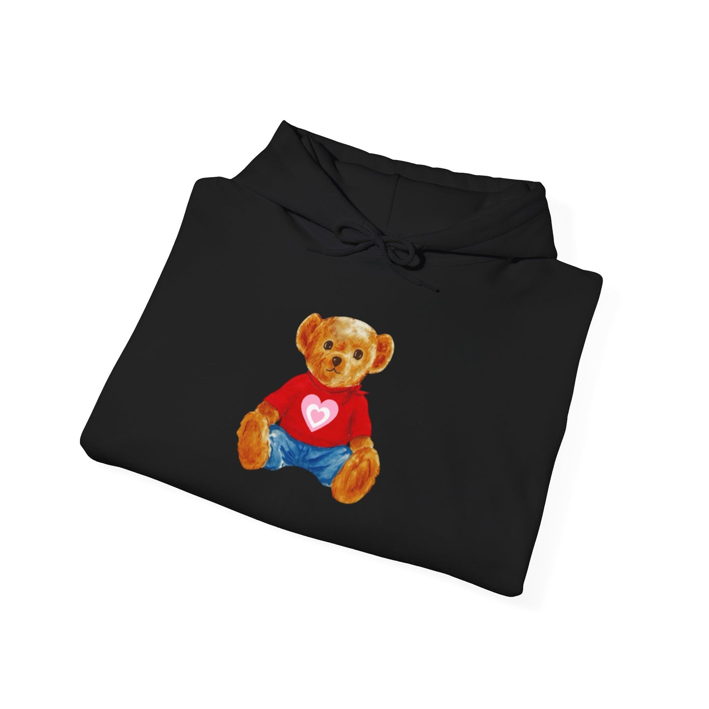 Teddy Bear Hoodie — Cute Heart Graphic