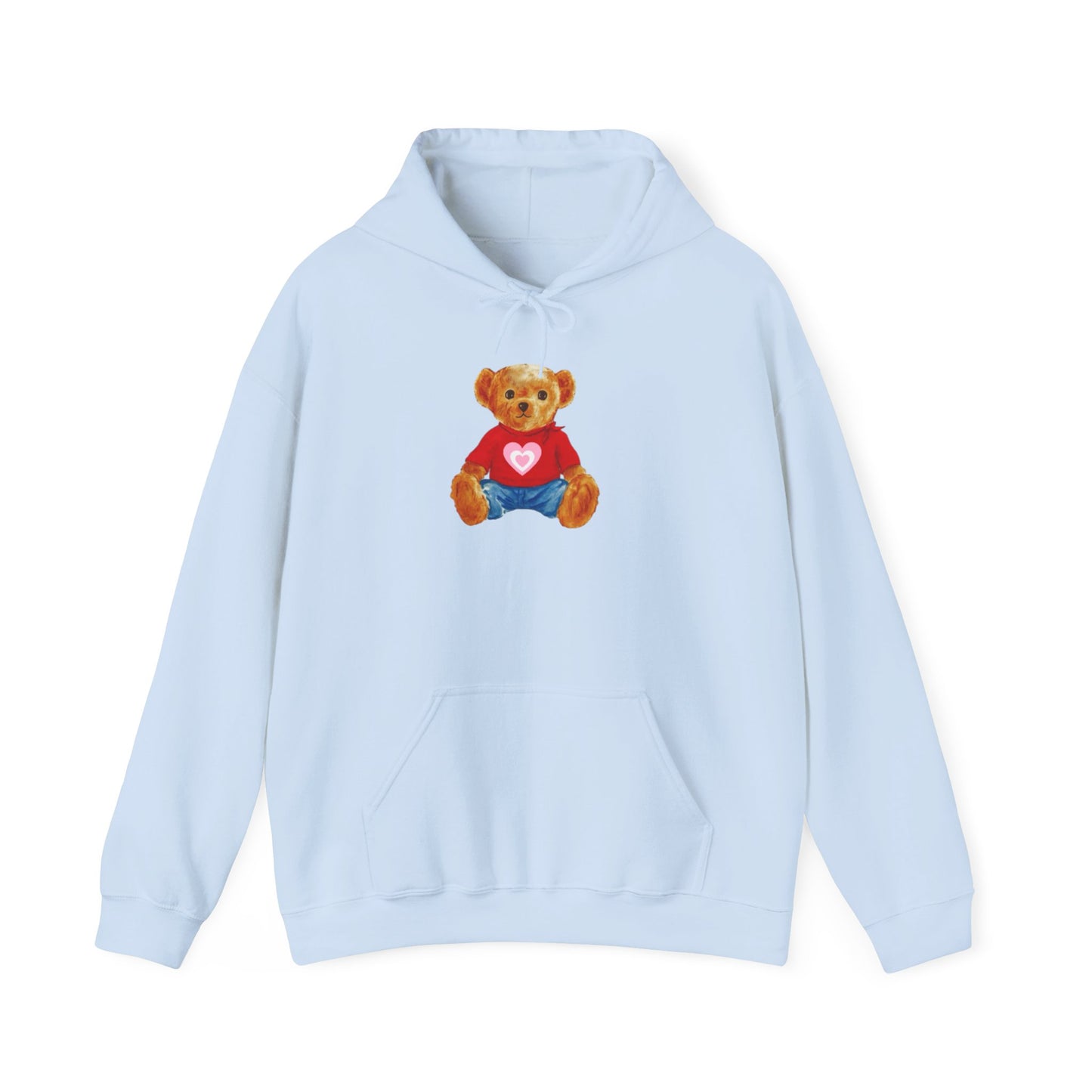 Teddy Bear Hoodie — Cute Heart Graphic