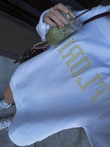 FLORIDA WHITE AND YELLOW MOCK NECK