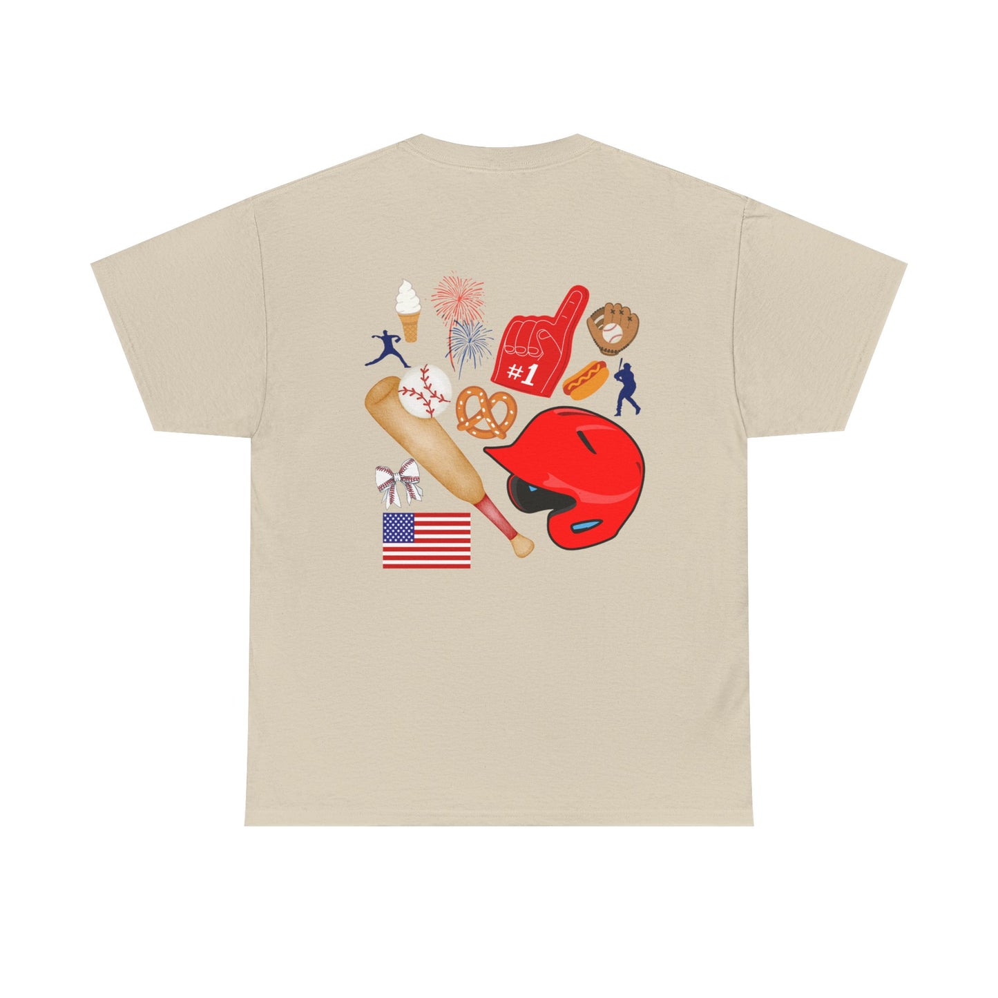Baseball Heart Patchwork Tee – Patriotic Baseball Gear T‑Shirt