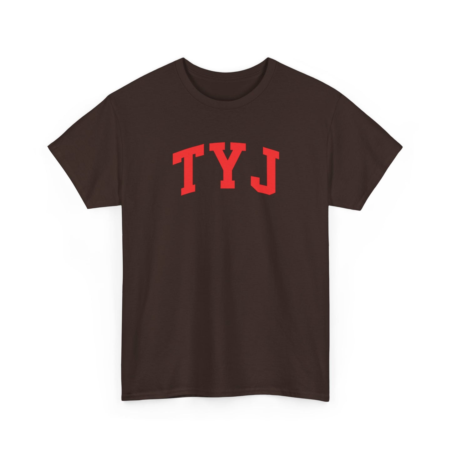 TYJ Arch Logo T-Shirt — Minimal Red College-Style Tee