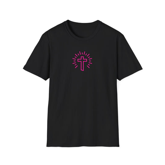Christian Cross T-Shirt — Pink Radiant Faith Tee