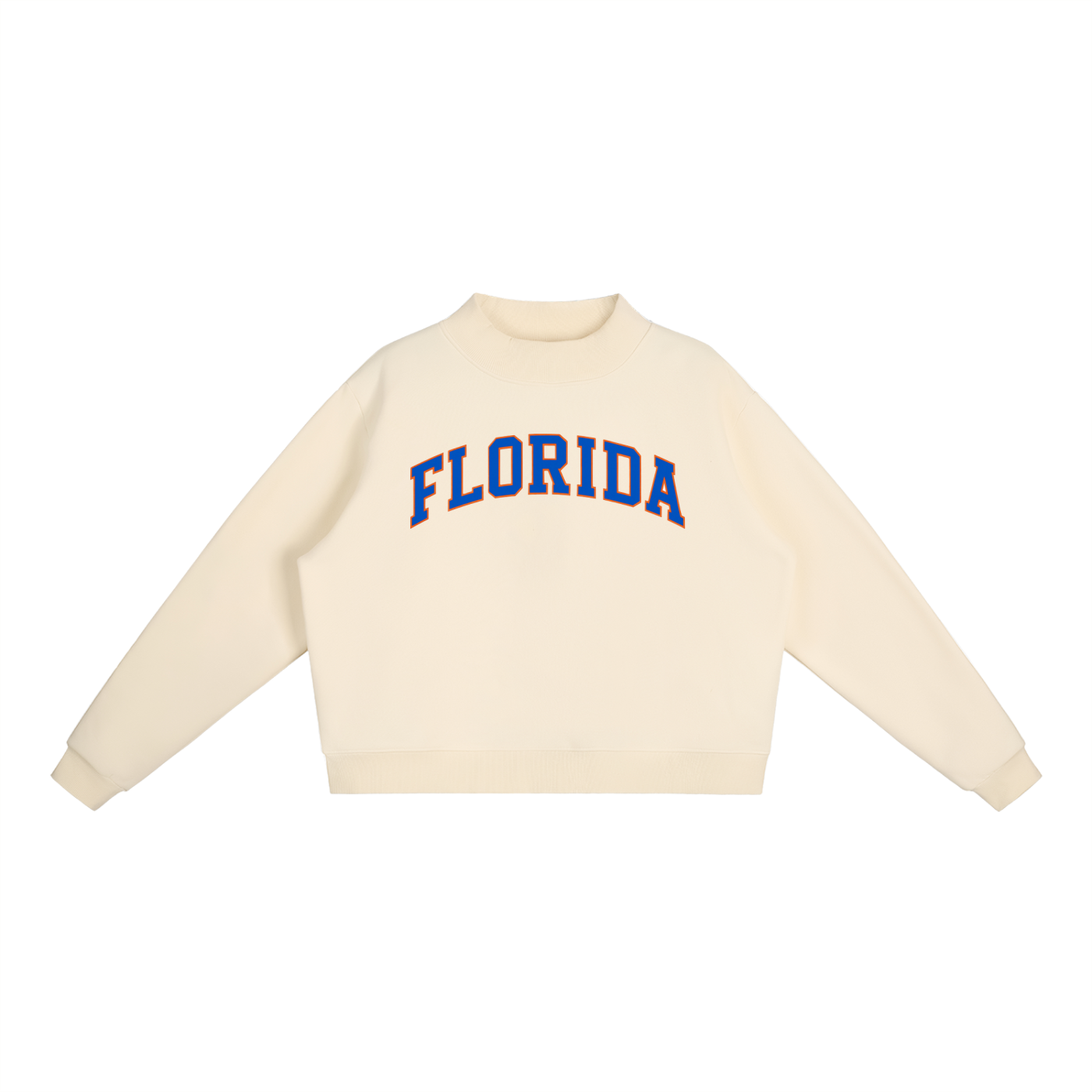 FLORIDA Royal blue  Fleece Mock-Neck Crew Sweatshirt