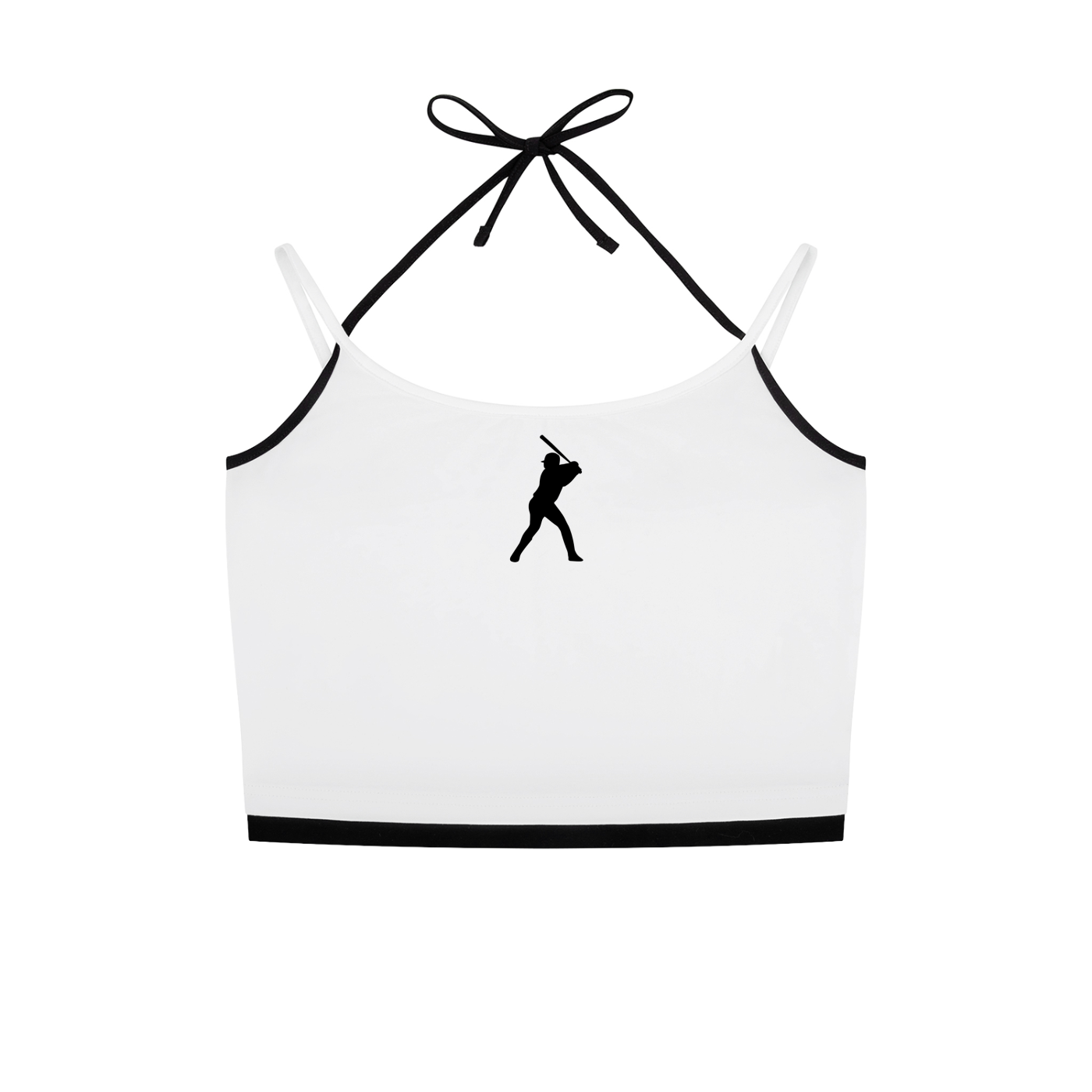 Baseball Contrast Binding Halter Tank Top