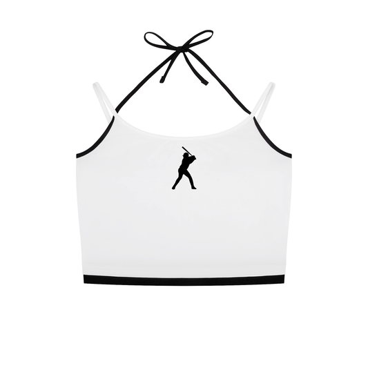 Baseball Contrast Binding Halter Tank Top
