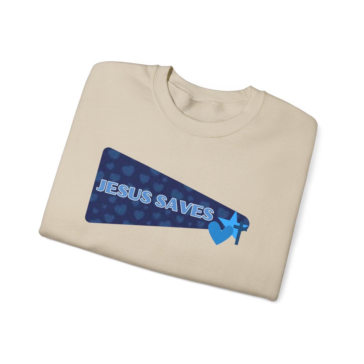 Jesus Saves Crewneck Sweatshirt — Christian Faith Graphic Pullover