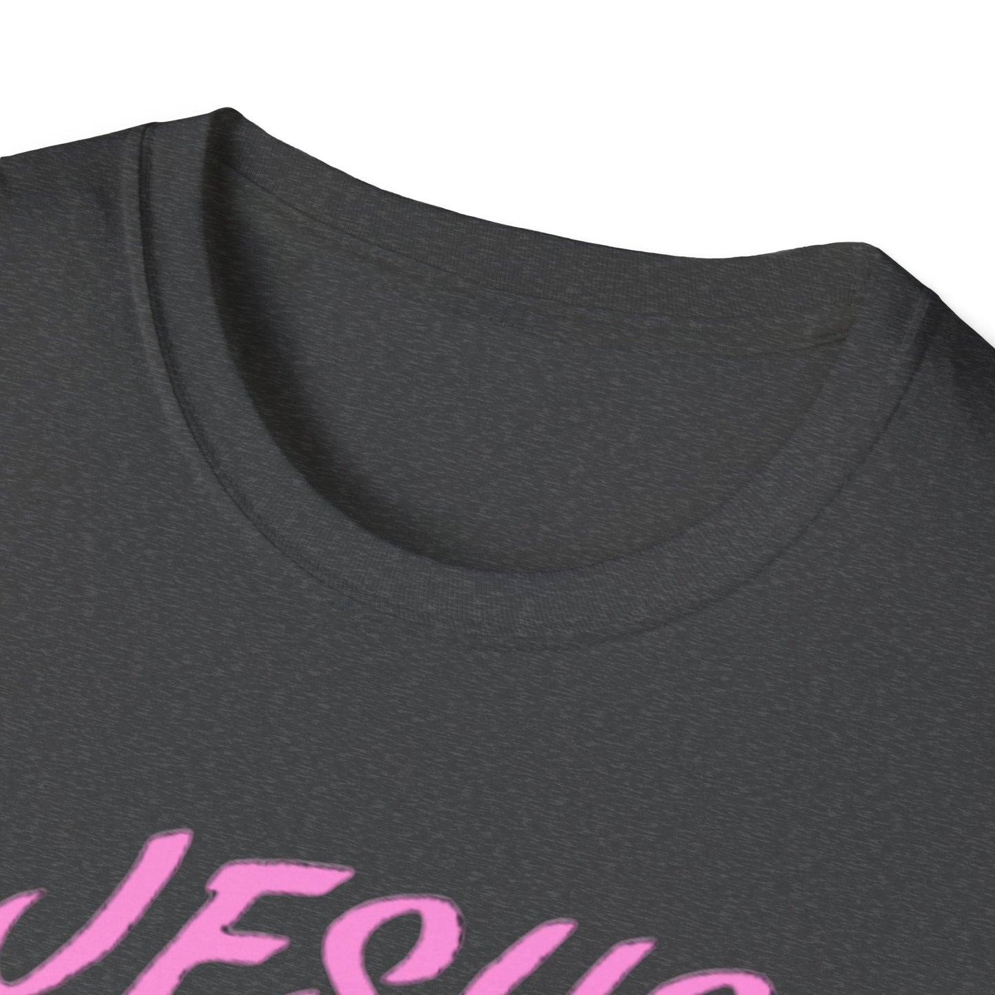 Jesus Saves Pink Script T-Shirt — Christian Faith Graphic Tee