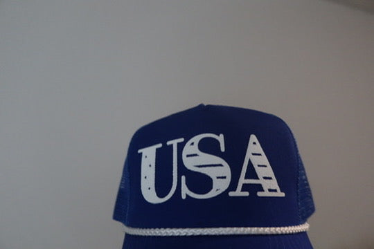 USA- ROYAL BLUE AND WHITE HAT