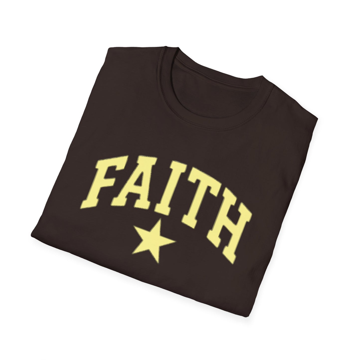 Faith Graphic T-Shirt — Yellow Lettering with Star