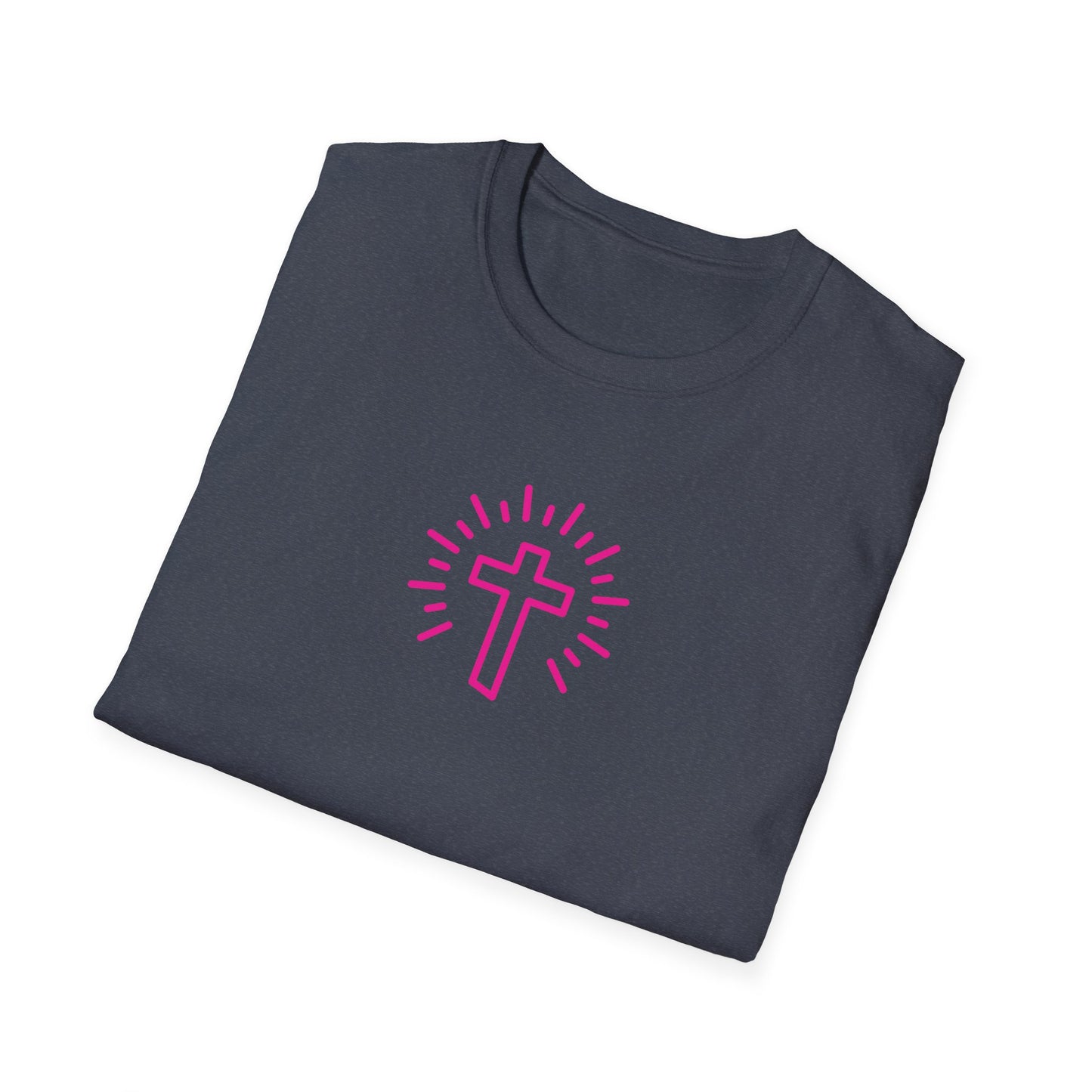 Christian Cross T-Shirt — Pink Radiant Faith Tee