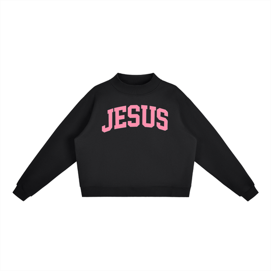 Jesus Essential Fleece Mock-Neck Crew Sweatshirt