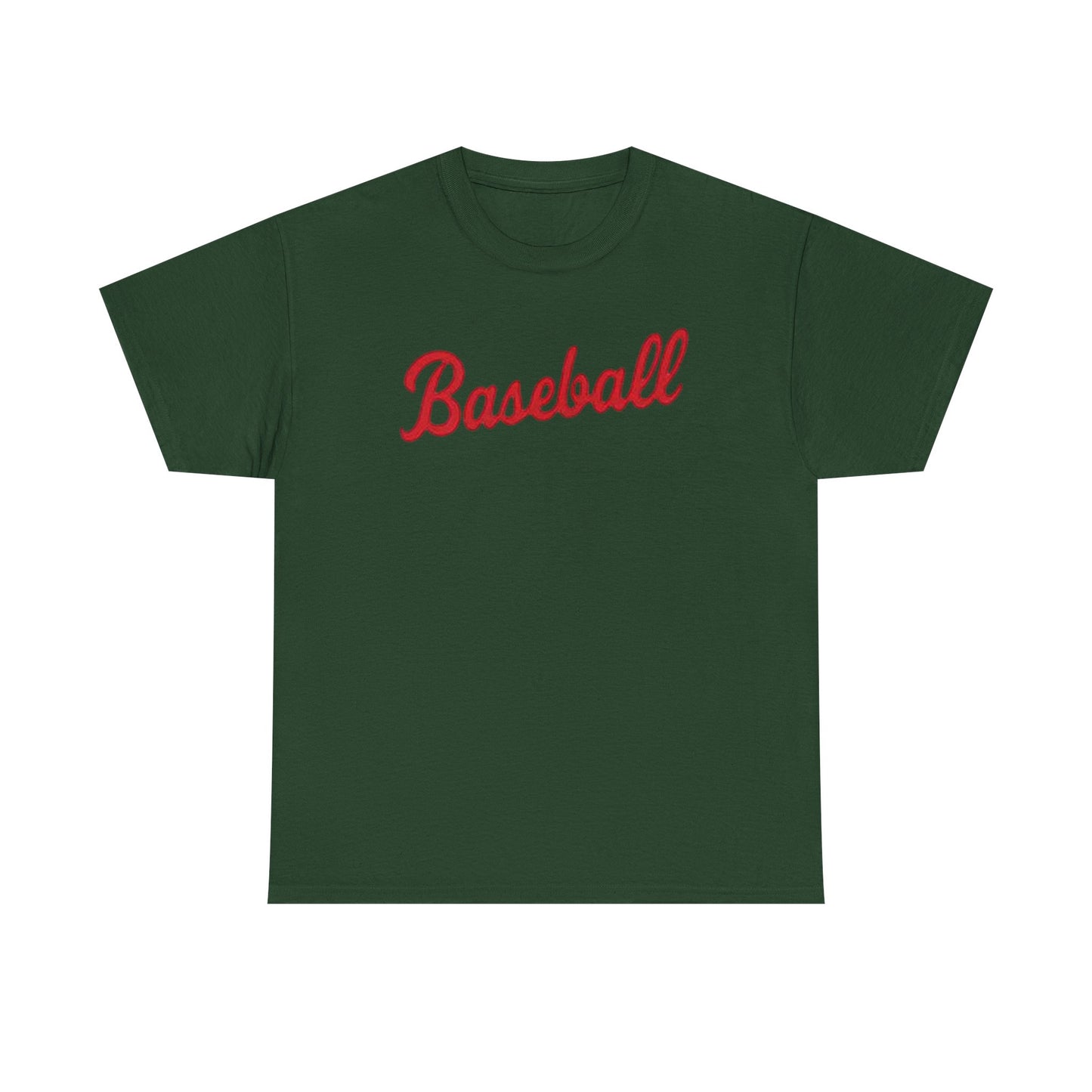 Baseball Script Tee — Retro Red Baseball T‑Shirt