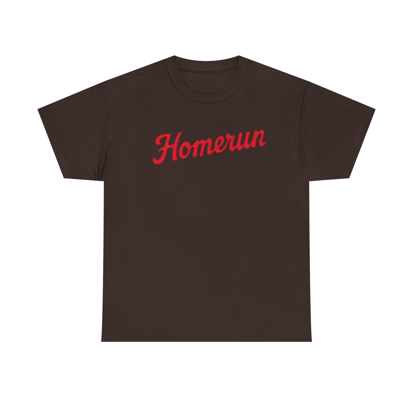 Homerun Baseball Tee — Retro Script Red Logo T-Shirt