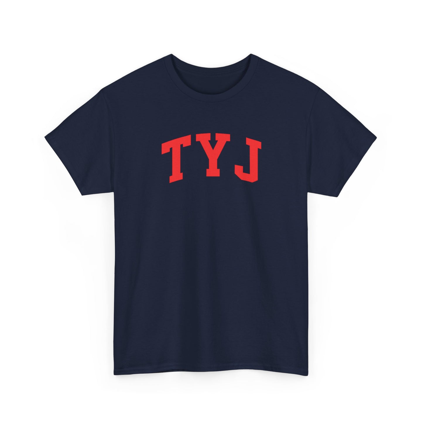TYJ Arch Logo T-Shirt — Minimal Red College-Style Tee