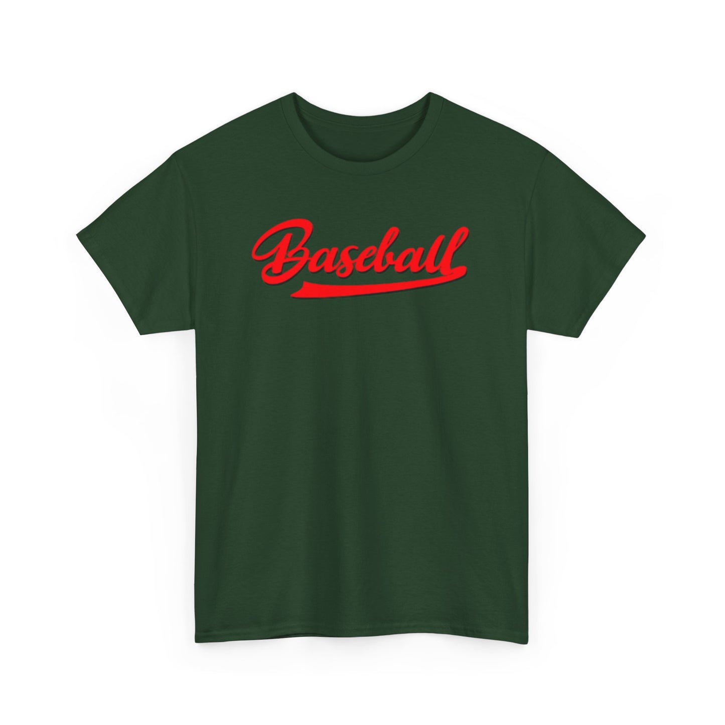 Baseball Script Tee — Red Vintage Baseball Logo T-Shirt