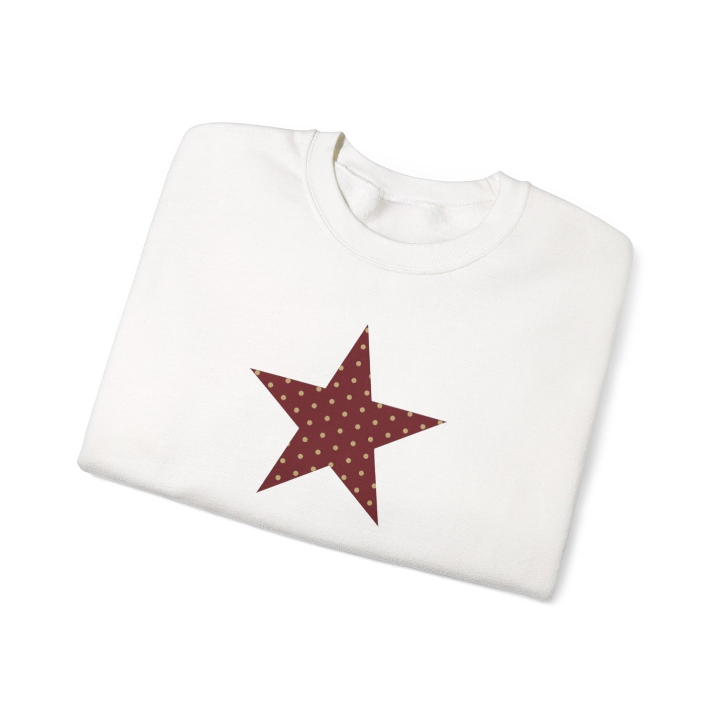 Garnet and Gold Polka Dot Star Crewneck