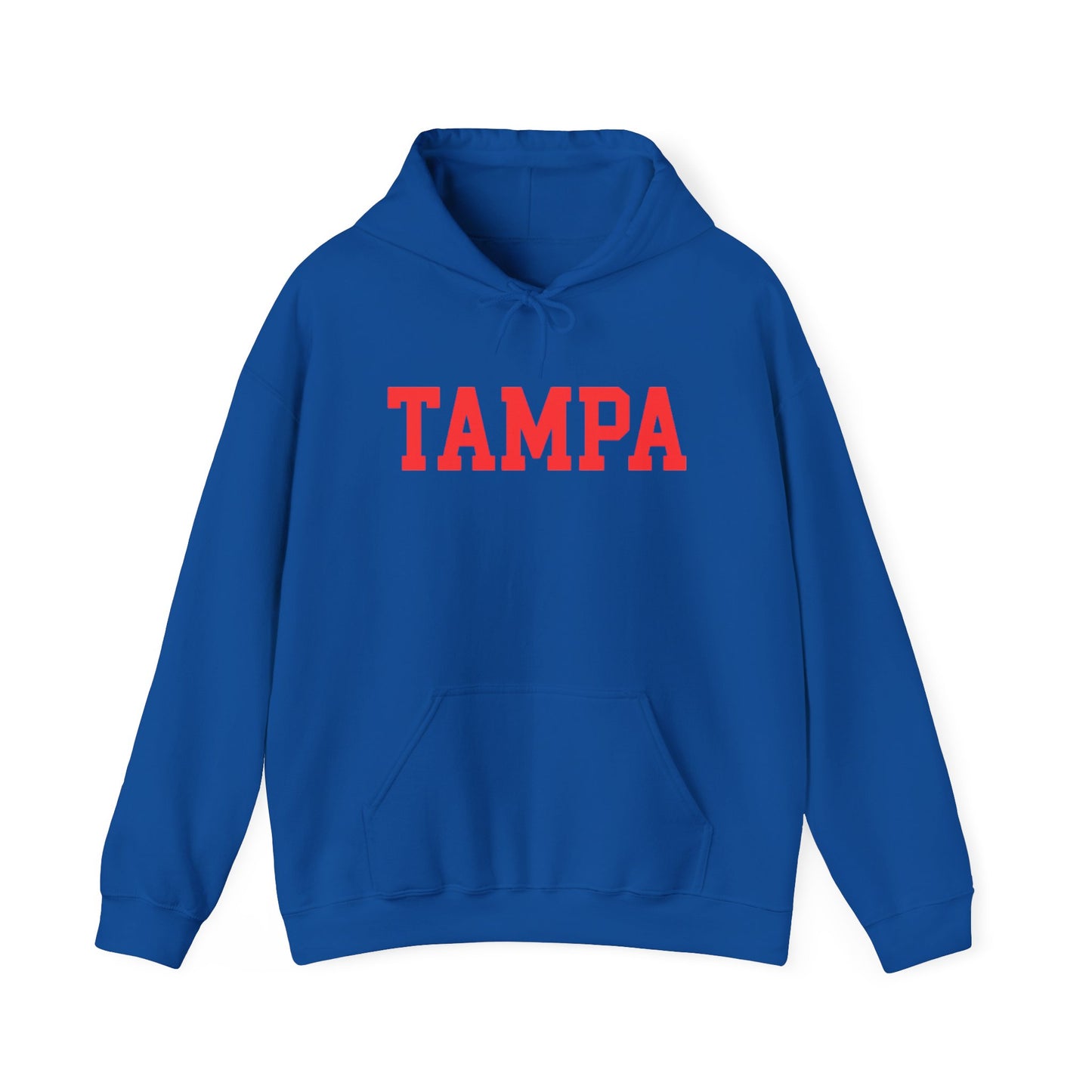 Tampa Hoodie — Classic Collegiate Pullover with Bold Red Text