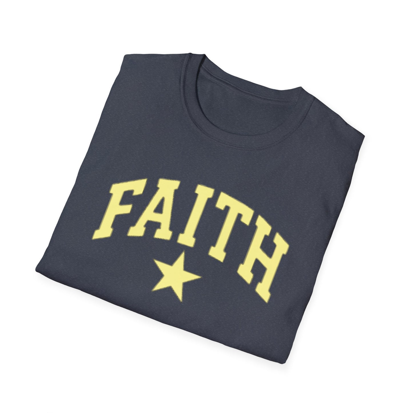 Faith Graphic T-Shirt — Yellow Lettering with Star