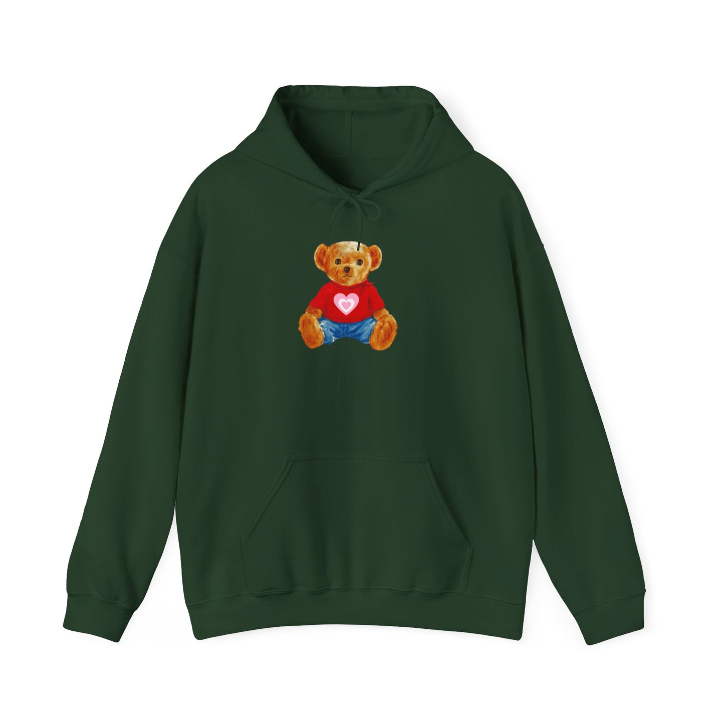 Teddy Bear Hoodie — Cute Heart Graphic