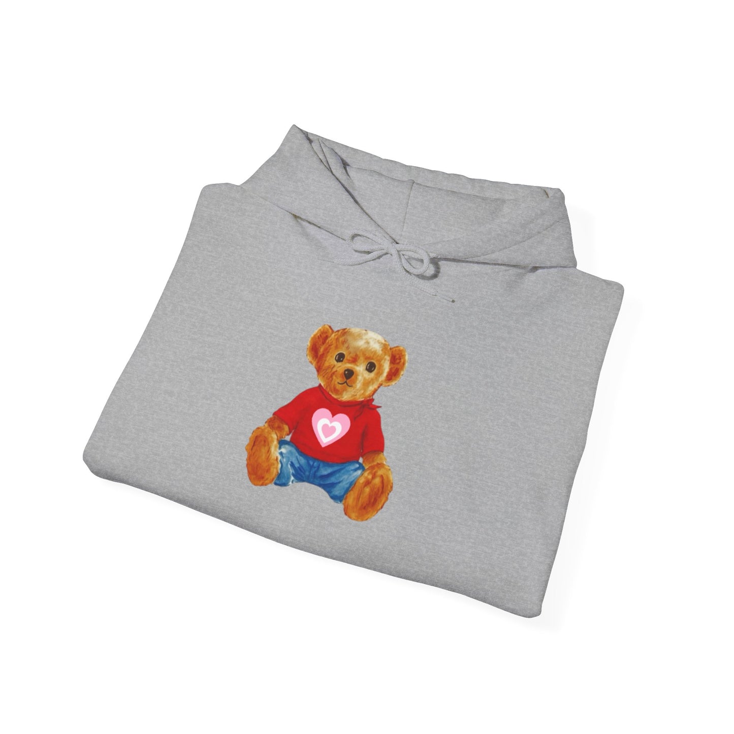 Teddy Bear Hoodie — Cute Heart Graphic