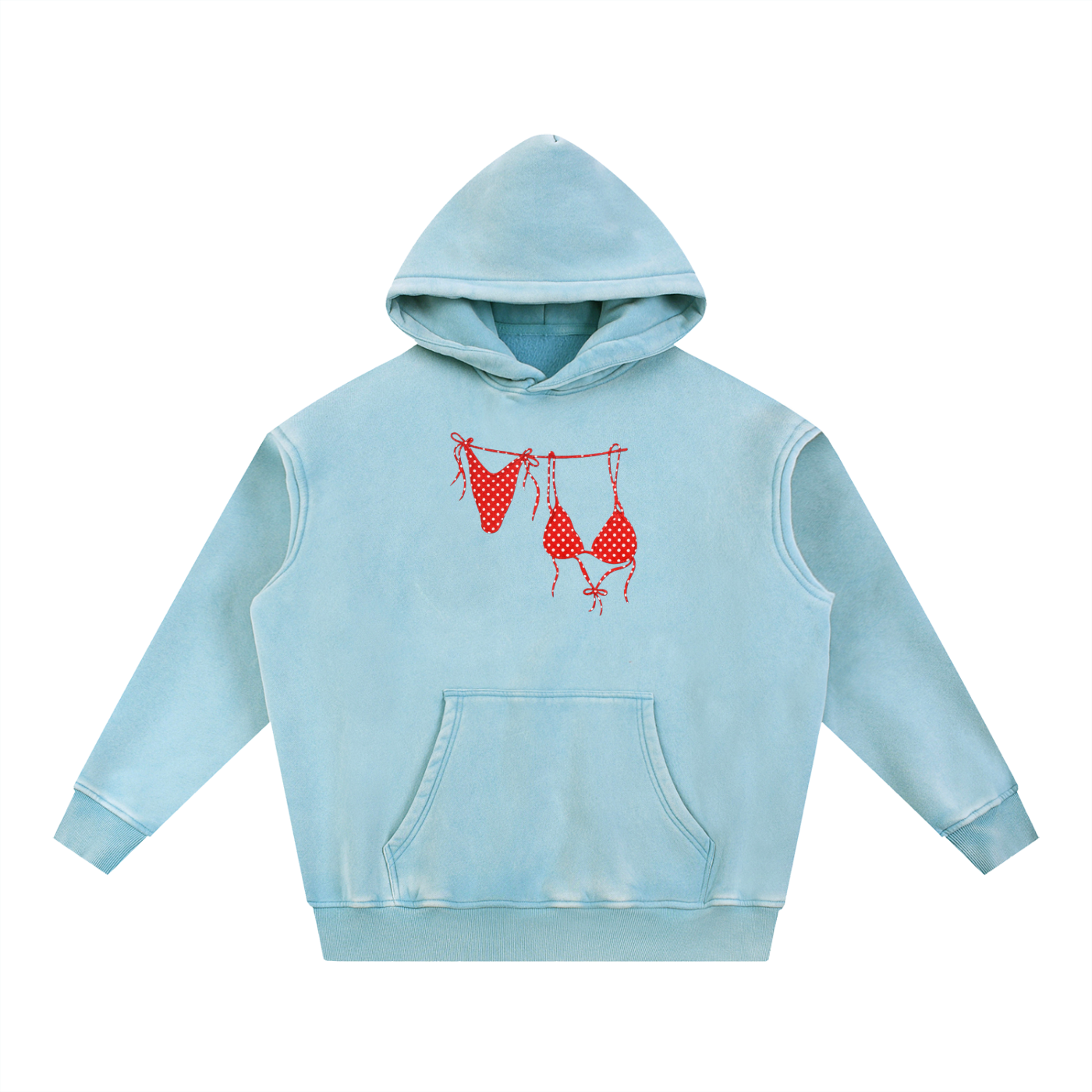Red Bikini Fleece Oversized Hoodie