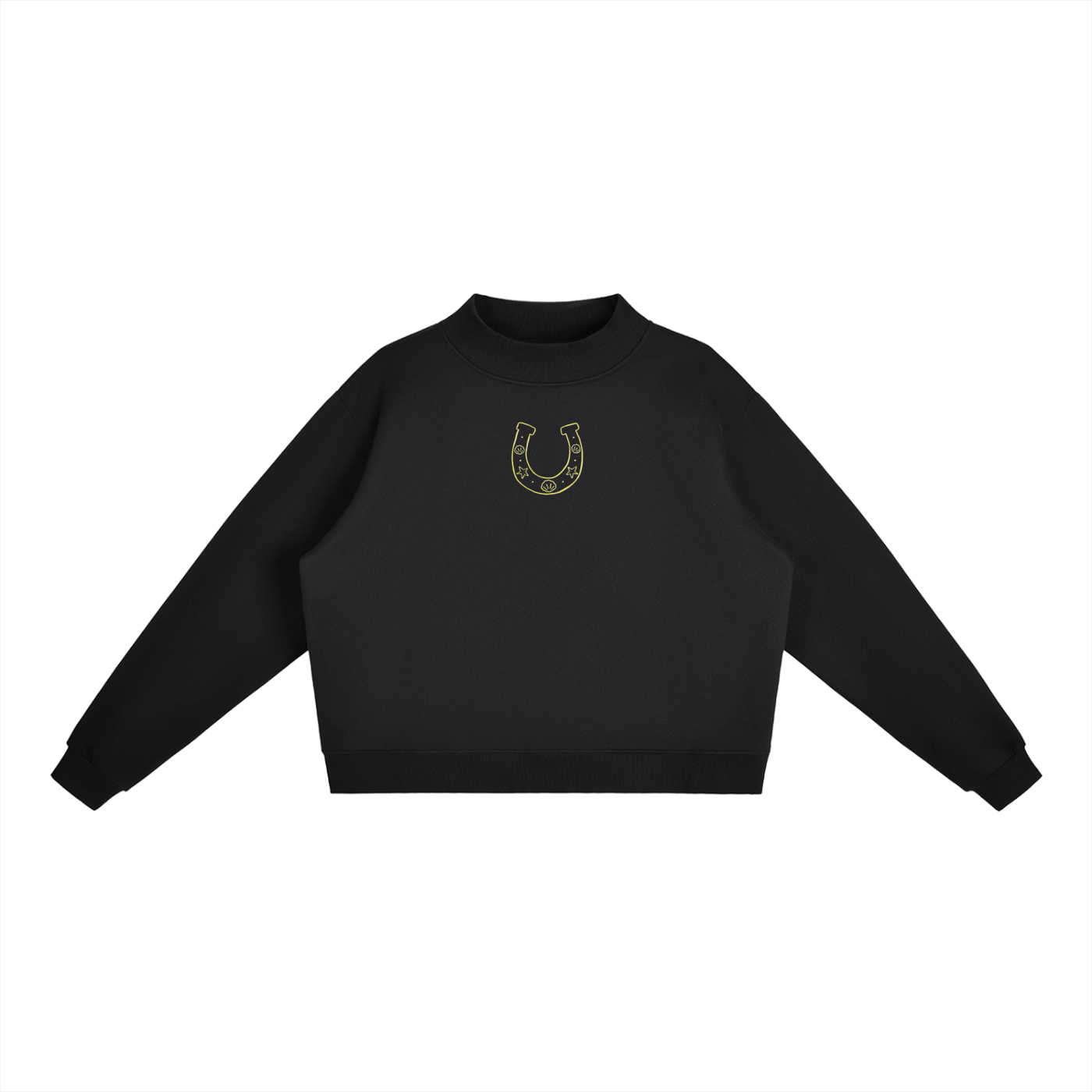 Coastal Luck Essential Fleece Mock-Neck Crew Sweatshirt